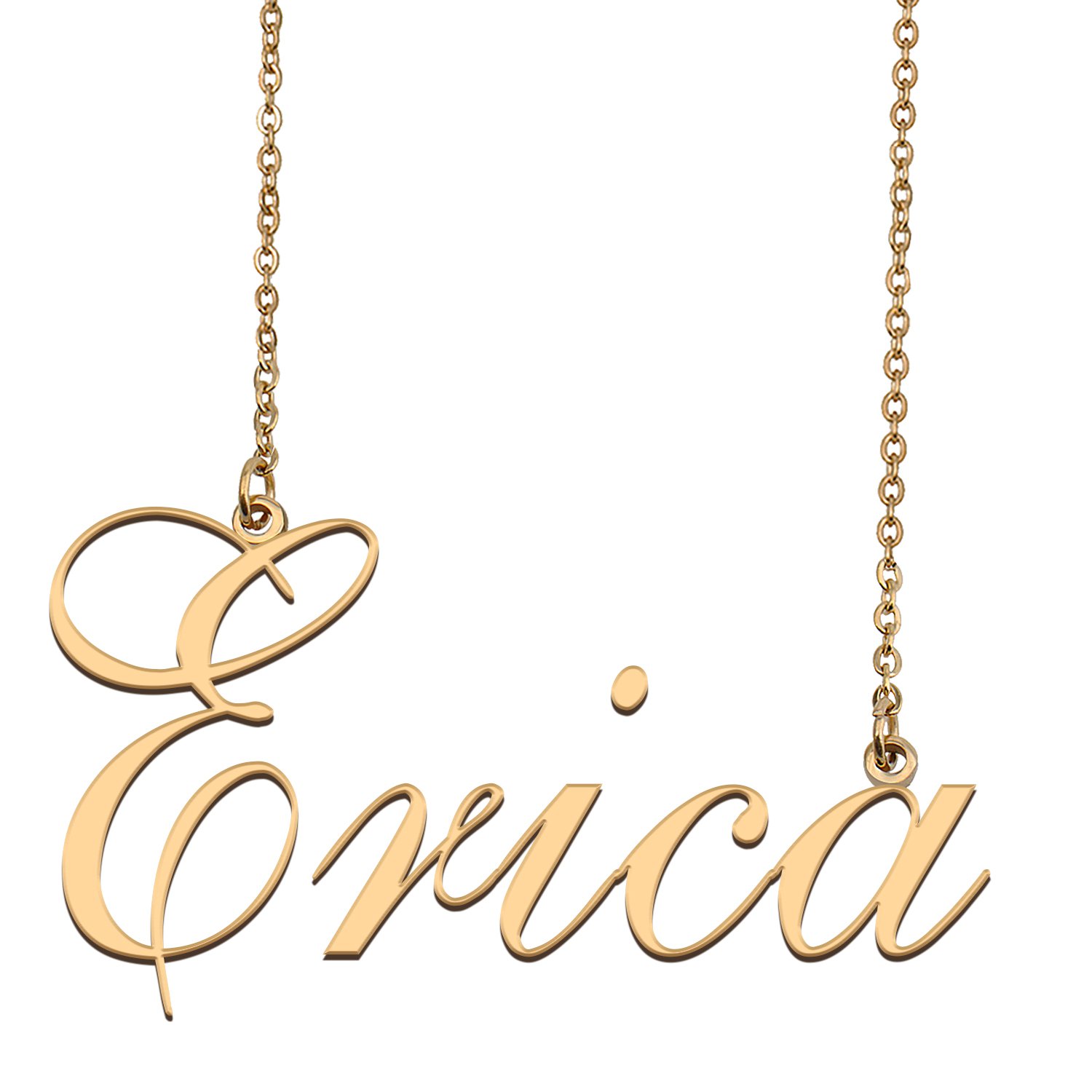 Custom Unique Charm Name Necklace Best Bridesmaid Jewelry Gifts for Her Erica