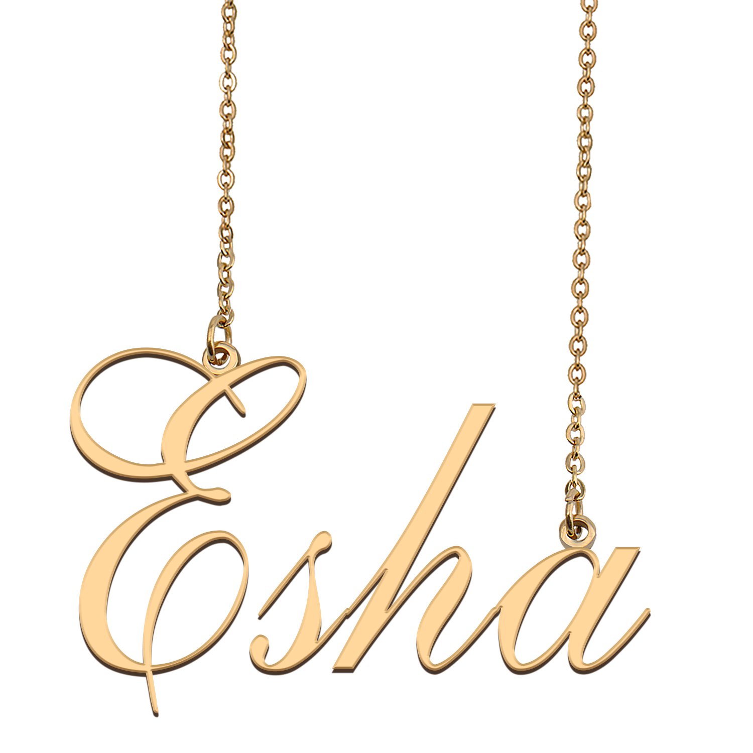 Custom Unique Charm Name Necklace Best Bridesmaid Jewelry Gifts for Her Esha