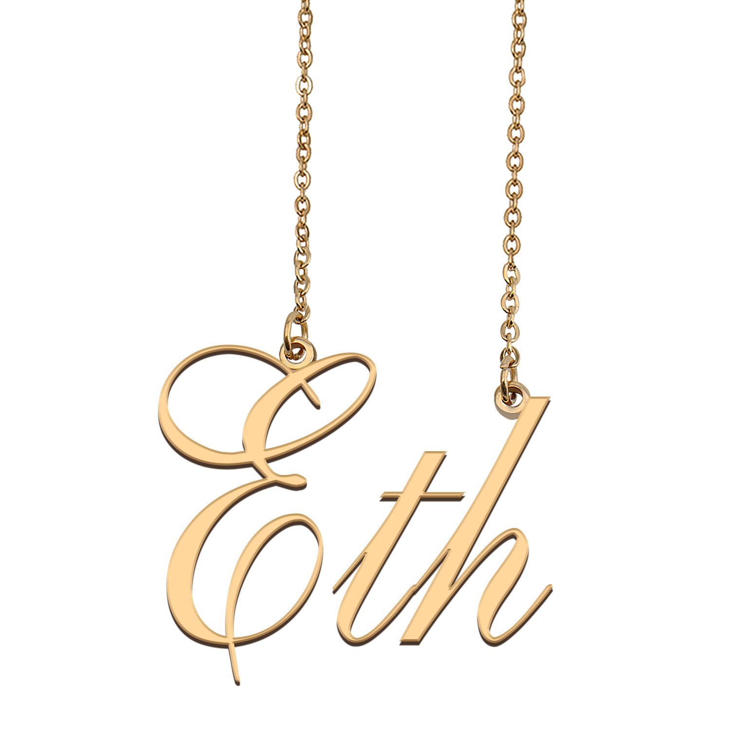 Custom Unique Charm Name Necklace Best Bridesmaid Jewelry Gifts for Her Eth
