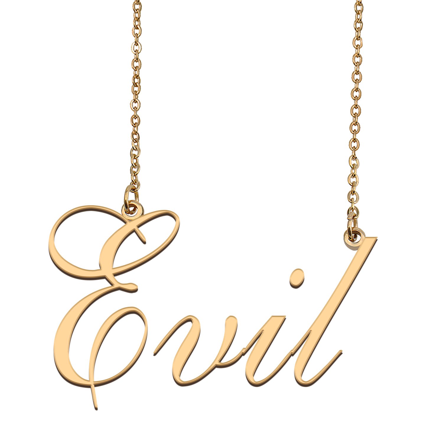 Custom Unique Charm Name Necklace Best Bridesmaid Jewelry Gifts for Her Evil