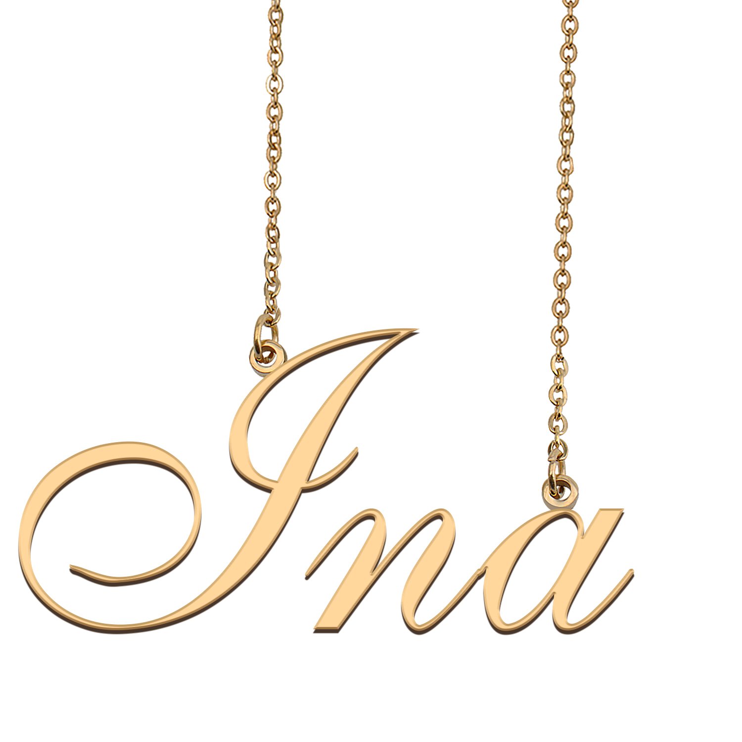 Personalized Custom 18k Gold Plated Any Name Necklace for Women Lmnr
