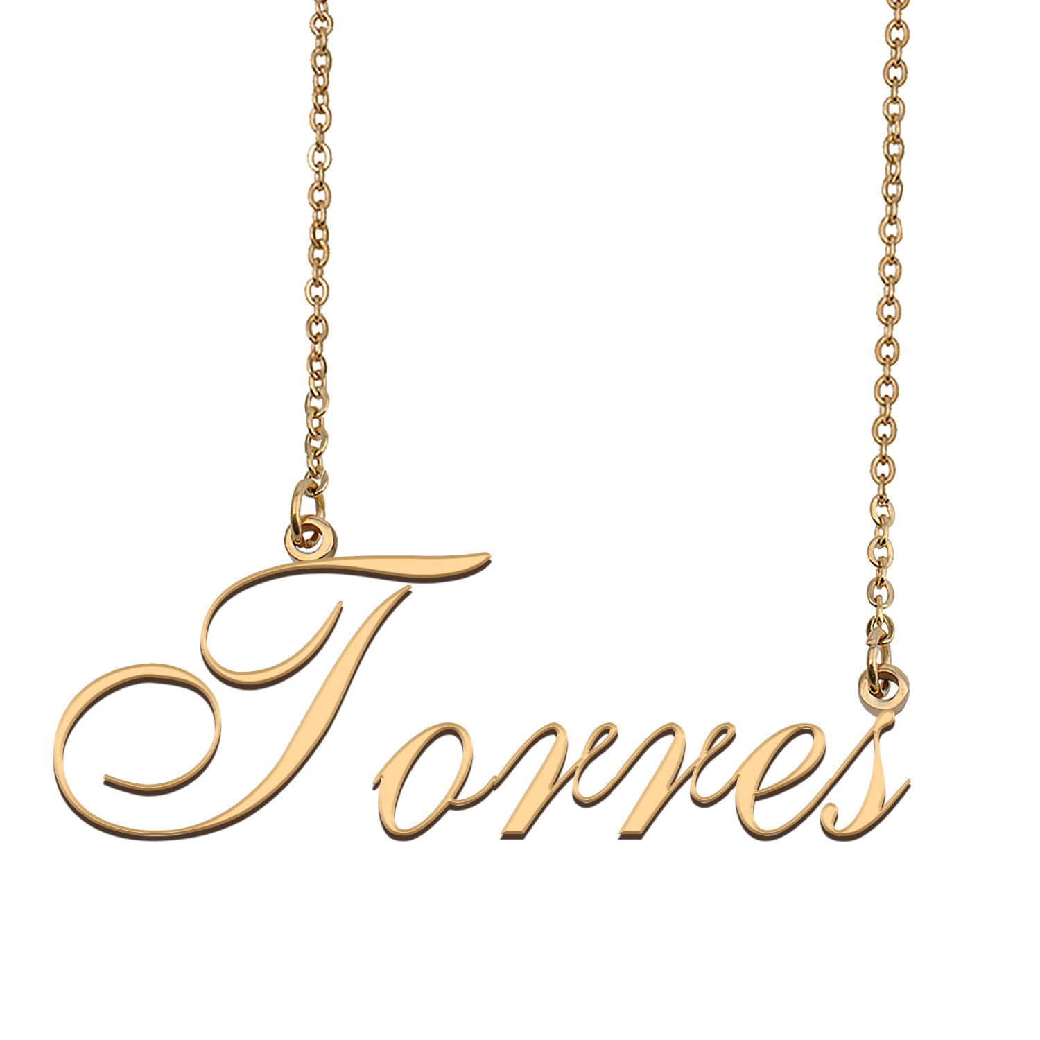 Custom Personalized Name Necklace in Golden Silver for Women Torres