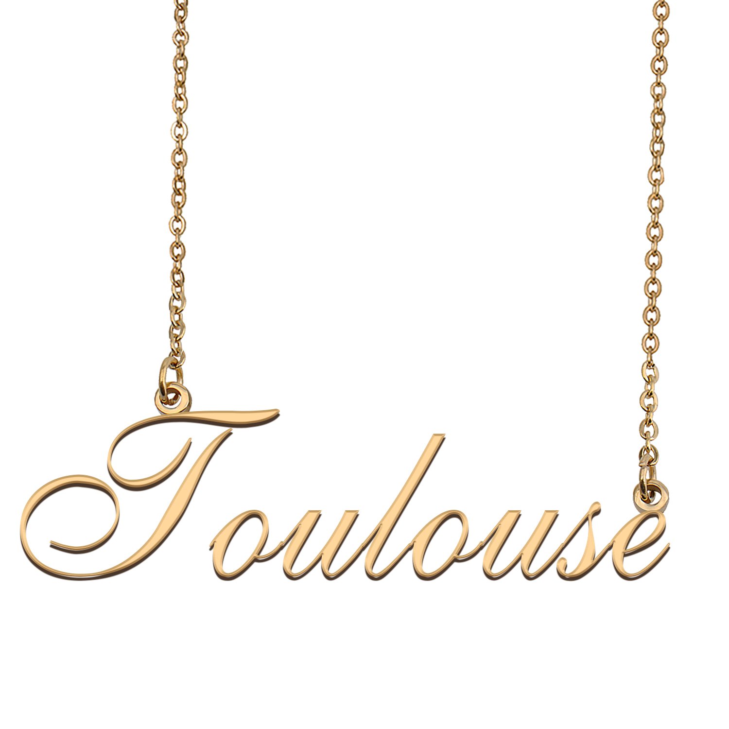 Custom Personalized Name Necklace in Golden Silver for Women Toulouse