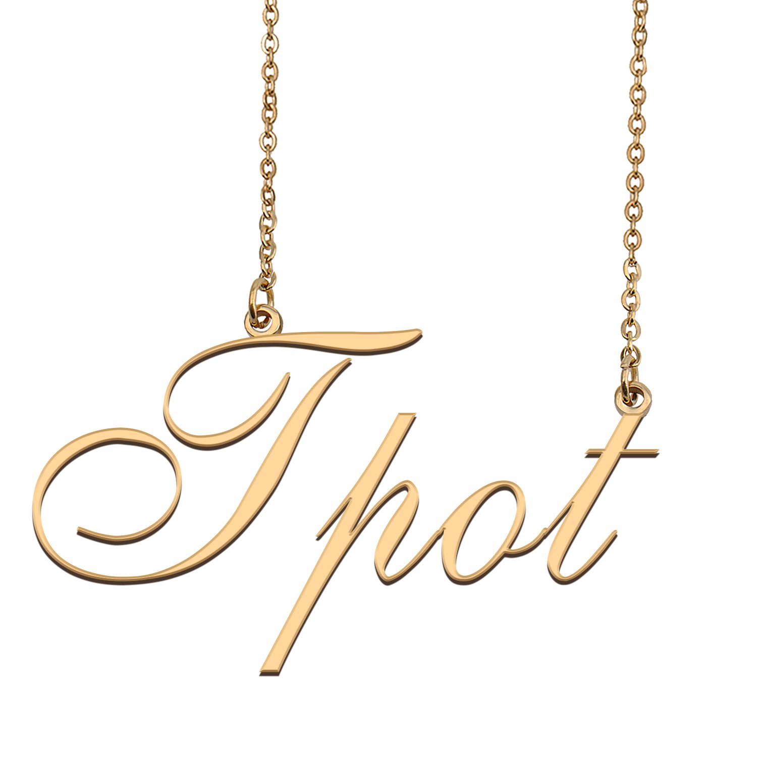 Custom Personalized Name Necklace in Golden Silver for Women Tpot