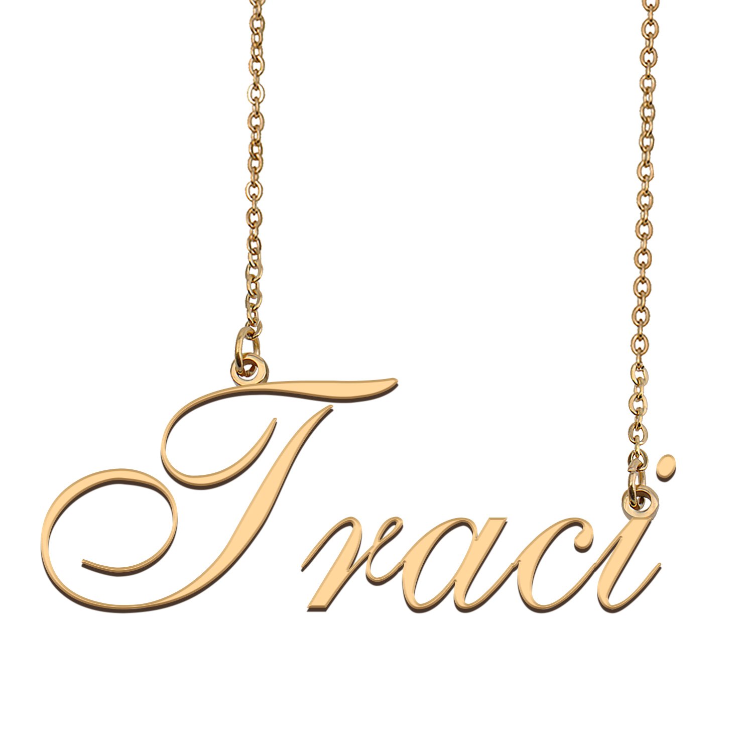 Custom Personalized Name Necklace in Golden Silver for Women Traci