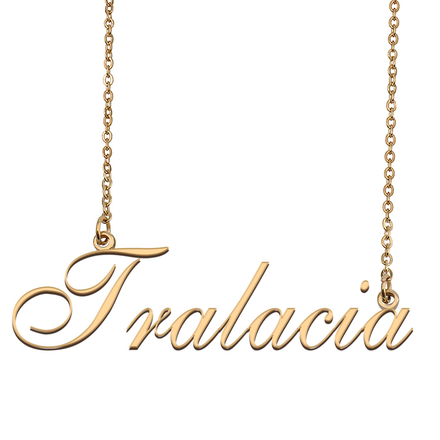 Custom Personalized Name Necklace in Golden Silver for Women Tralacia