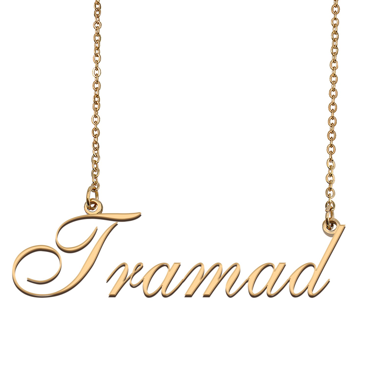 Custom Personalized Name Necklace in Golden Silver for Women Tramad
