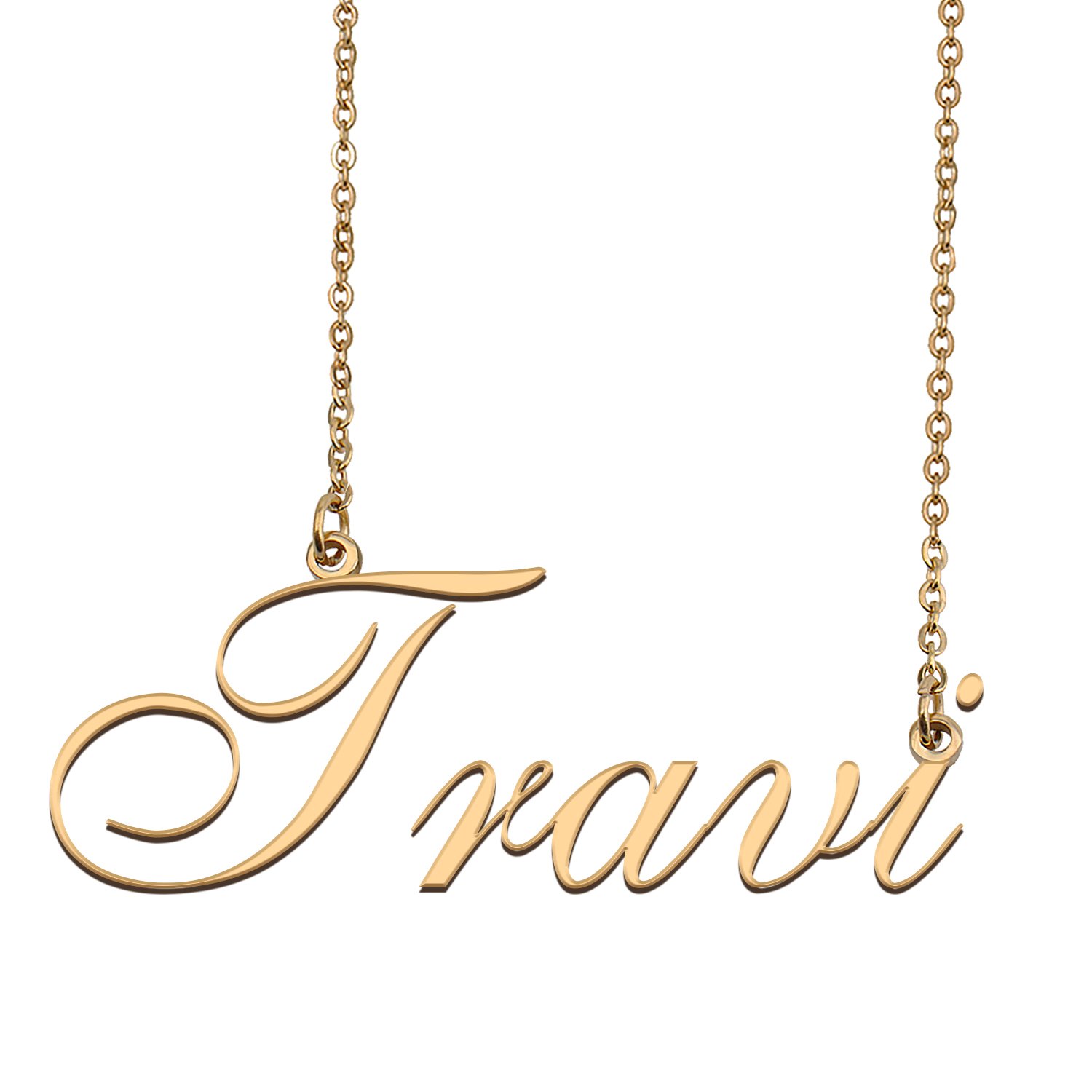 Custom Personalized Name Necklace in Golden Silver for Women Travi