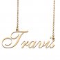 Custom Personalized Name Necklace in Golden Silver for Women Travis