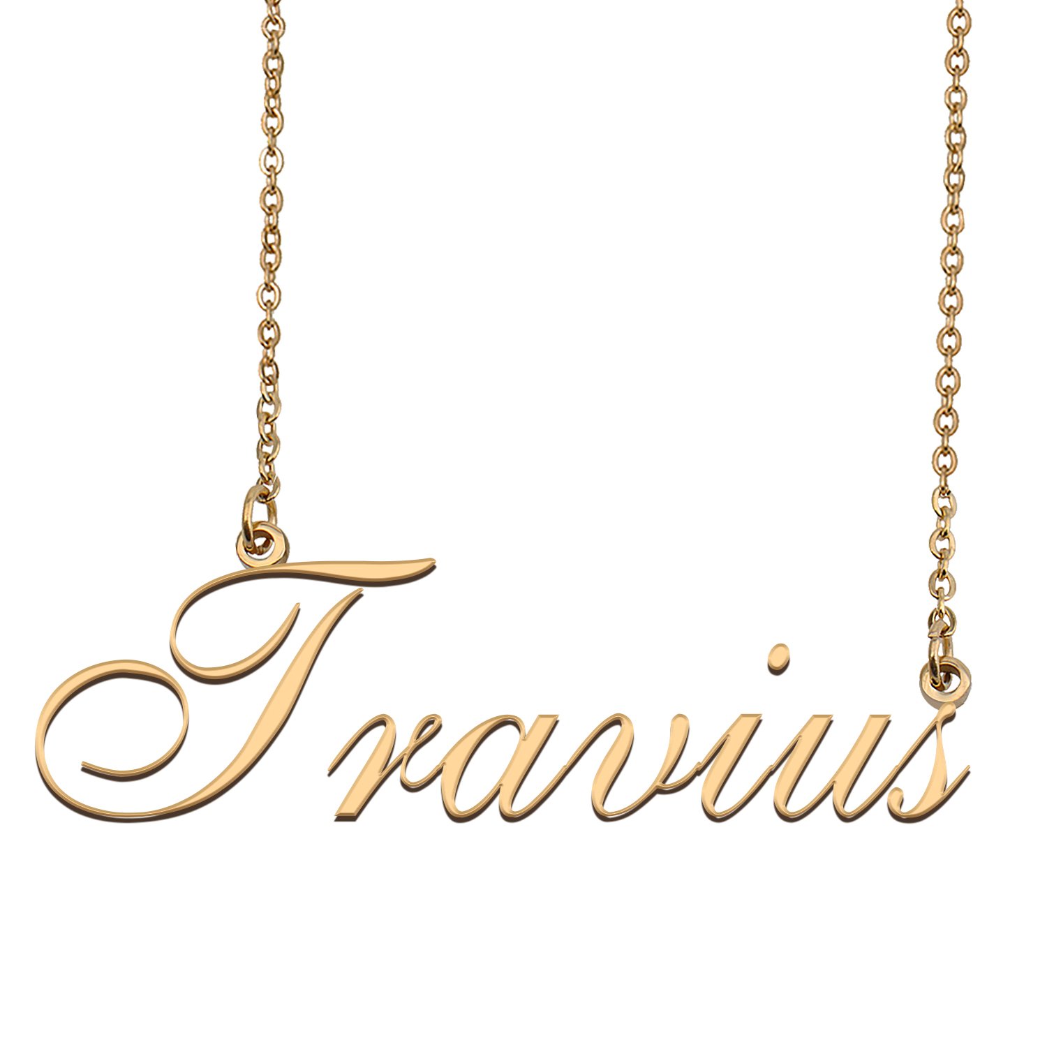Custom Personalized Name Necklace in Golden Silver for Women Travius