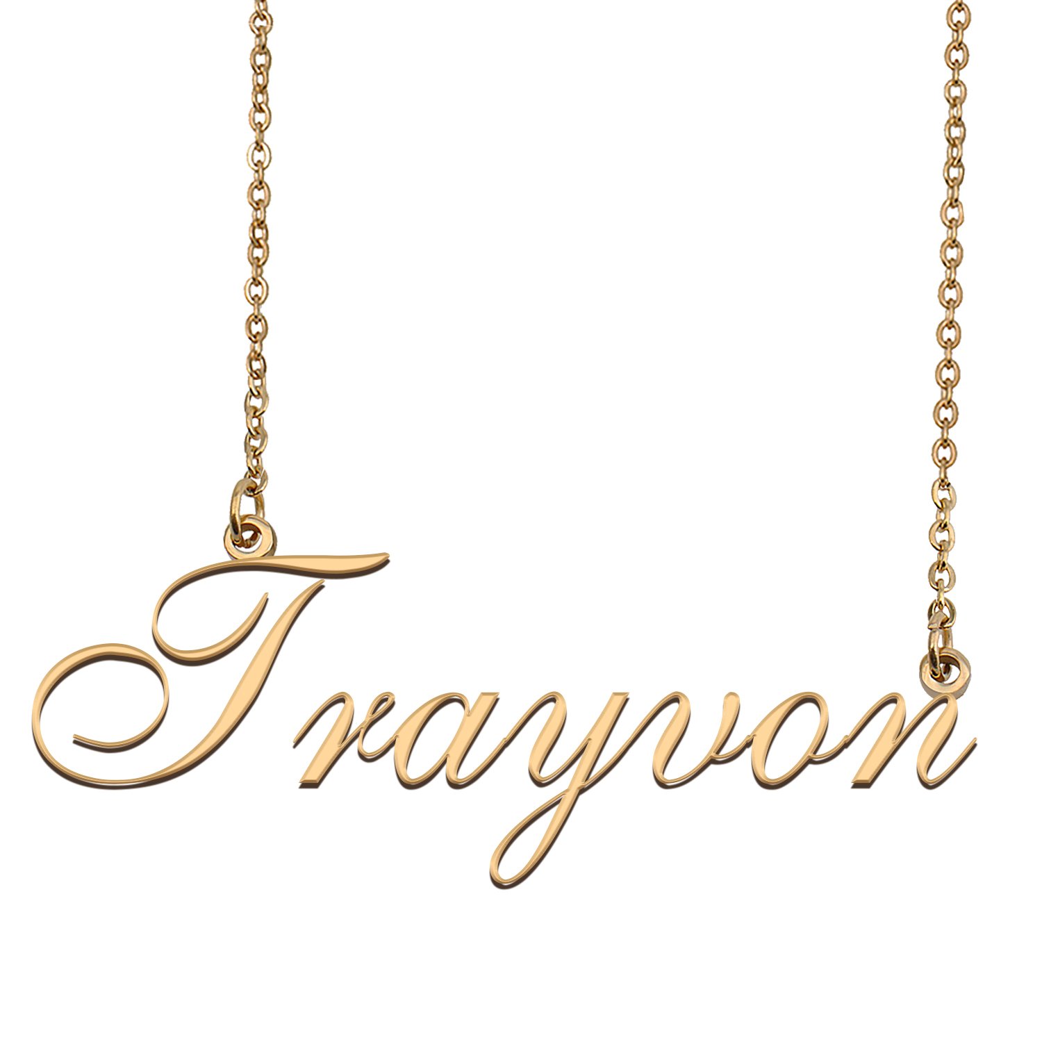 Custom Personalized Name Necklace in Golden Silver for Women Trayvon