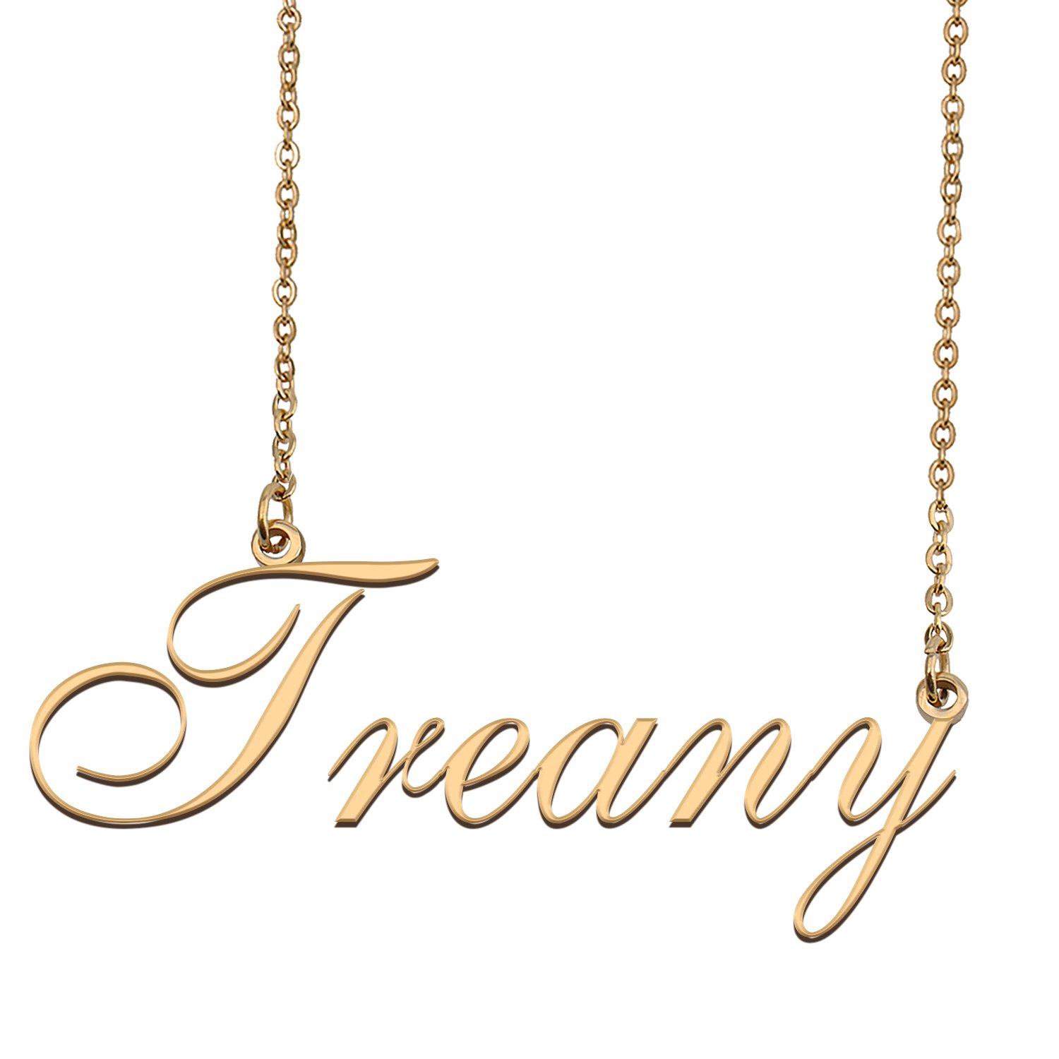 Custom Personalized Name Necklace in Golden Silver for Women Treany