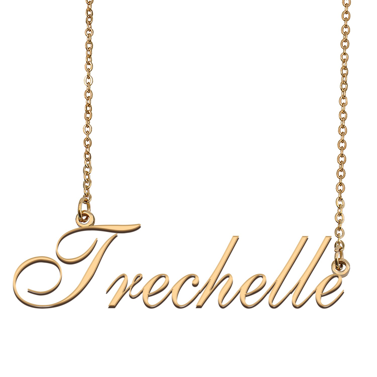 Custom Personalized Name Necklace in Golden Silver for Women Trechelle