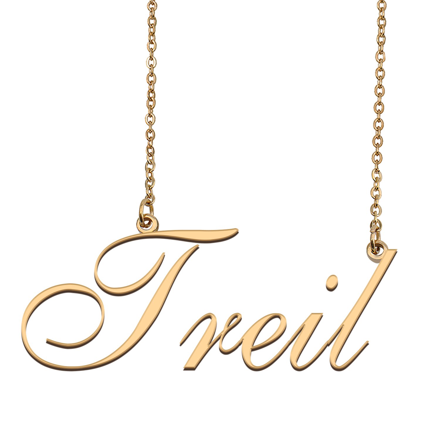 Custom Personalized Name Necklace in Golden Silver for Women Treil