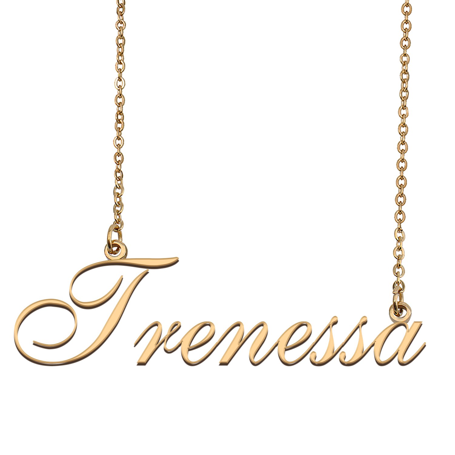 Custom Personalized Name Necklace in Golden Silver for Women Trenessa