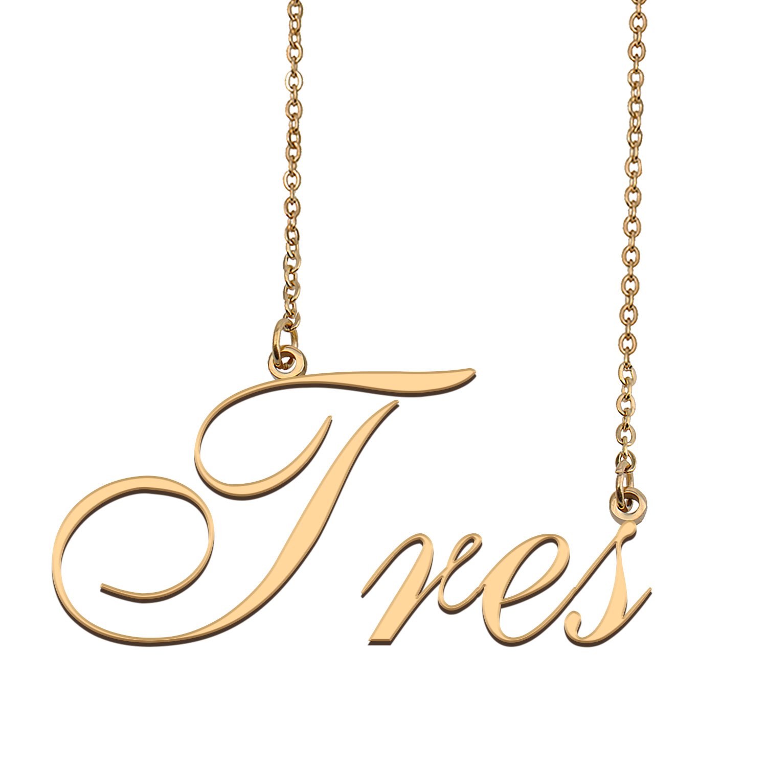 Custom Personalized Name Necklace in Golden Silver for Women Tres