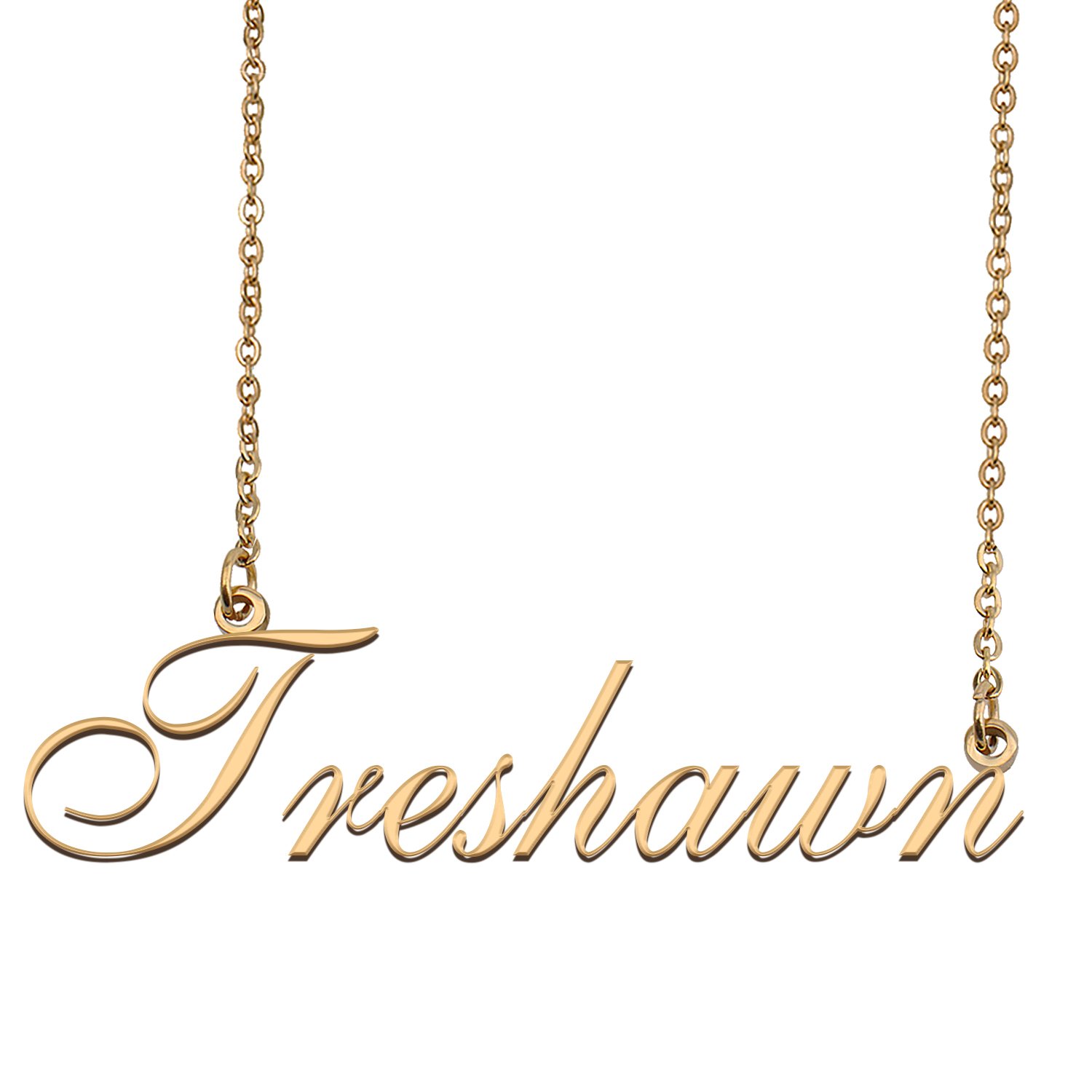 Custom Personalized Name Necklace in Golden Silver for Women Treshawn