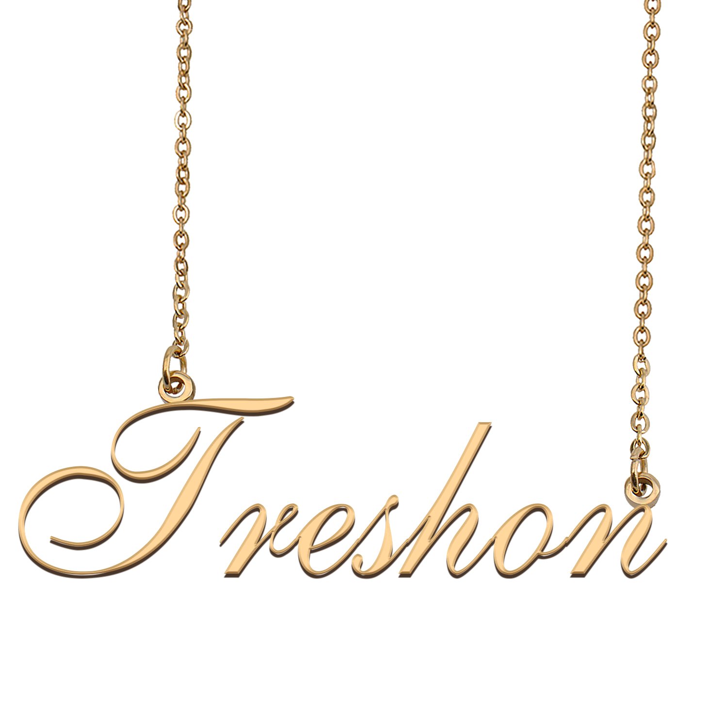 Custom Personalized Name Necklace in Golden Silver for Women Treshon