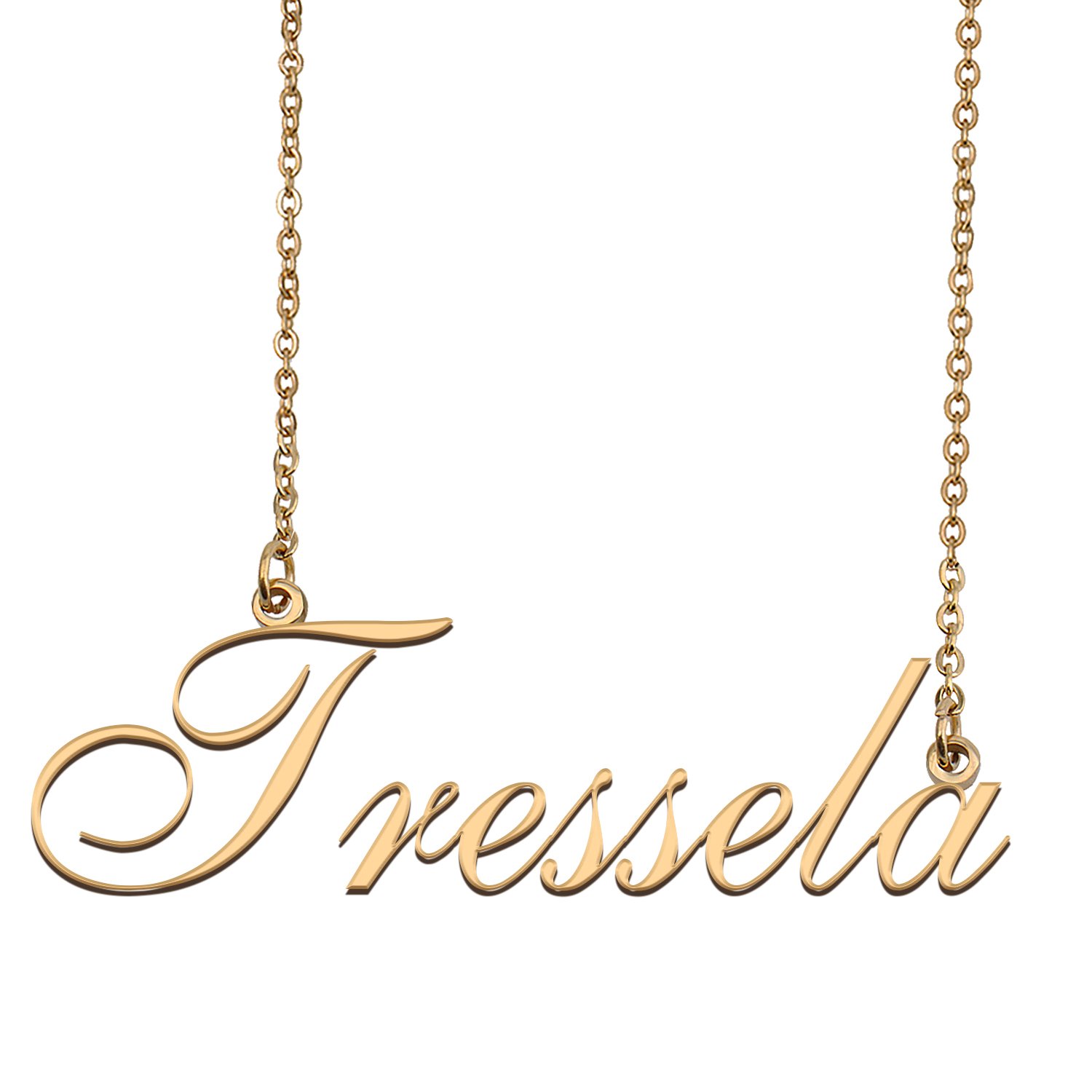 Custom Personalized Name Necklace in Golden Silver for Women Tressela