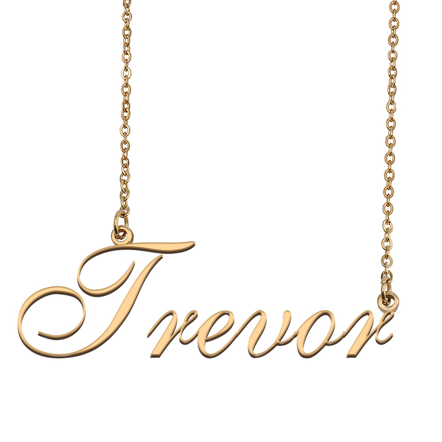 Custom Personalized Name Necklace in Golden Silver for Women Trevor