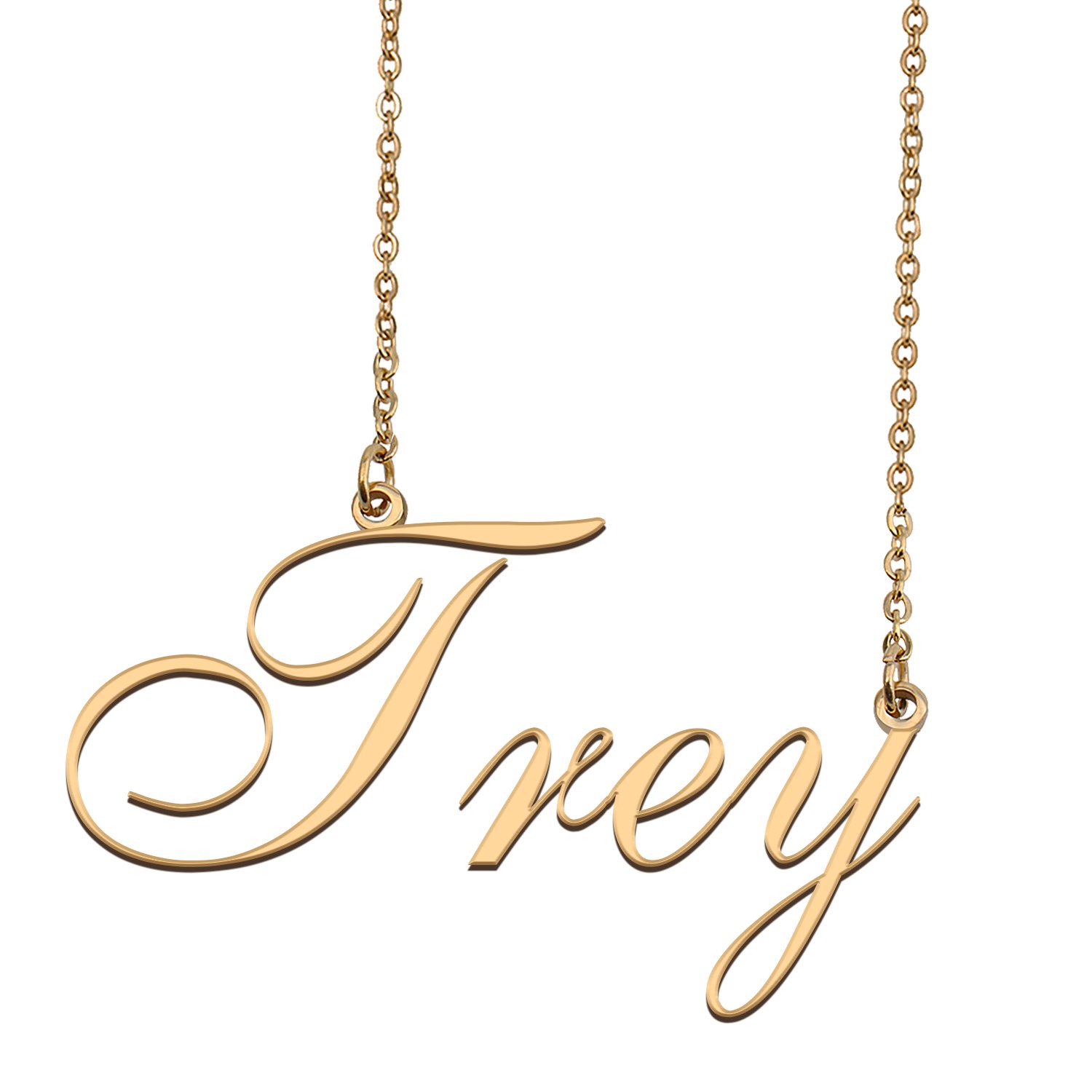 Custom Personalized Name Necklace in Golden Silver for Women Trey