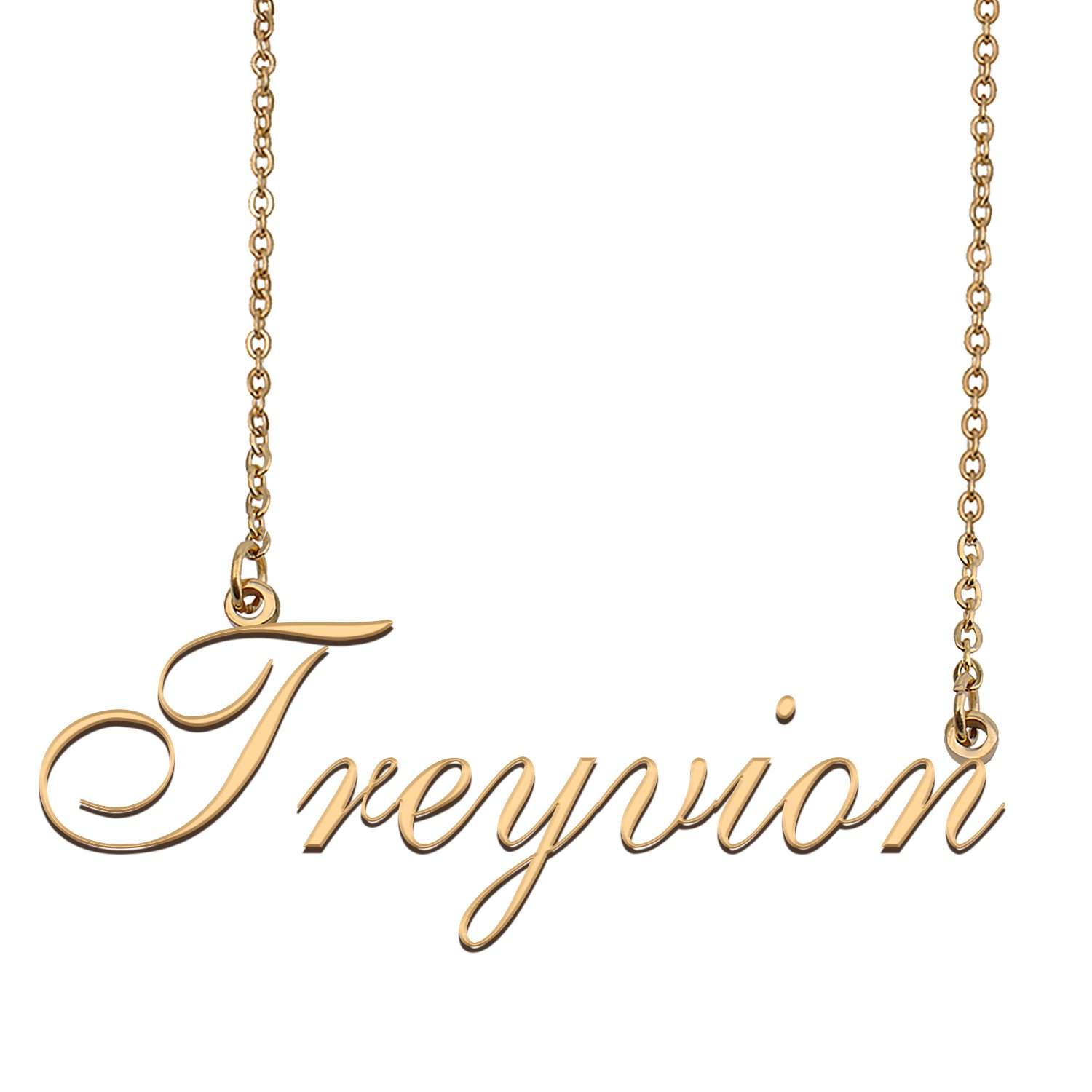 Custom Personalized Name Necklace in Golden Silver for Women Treyvion