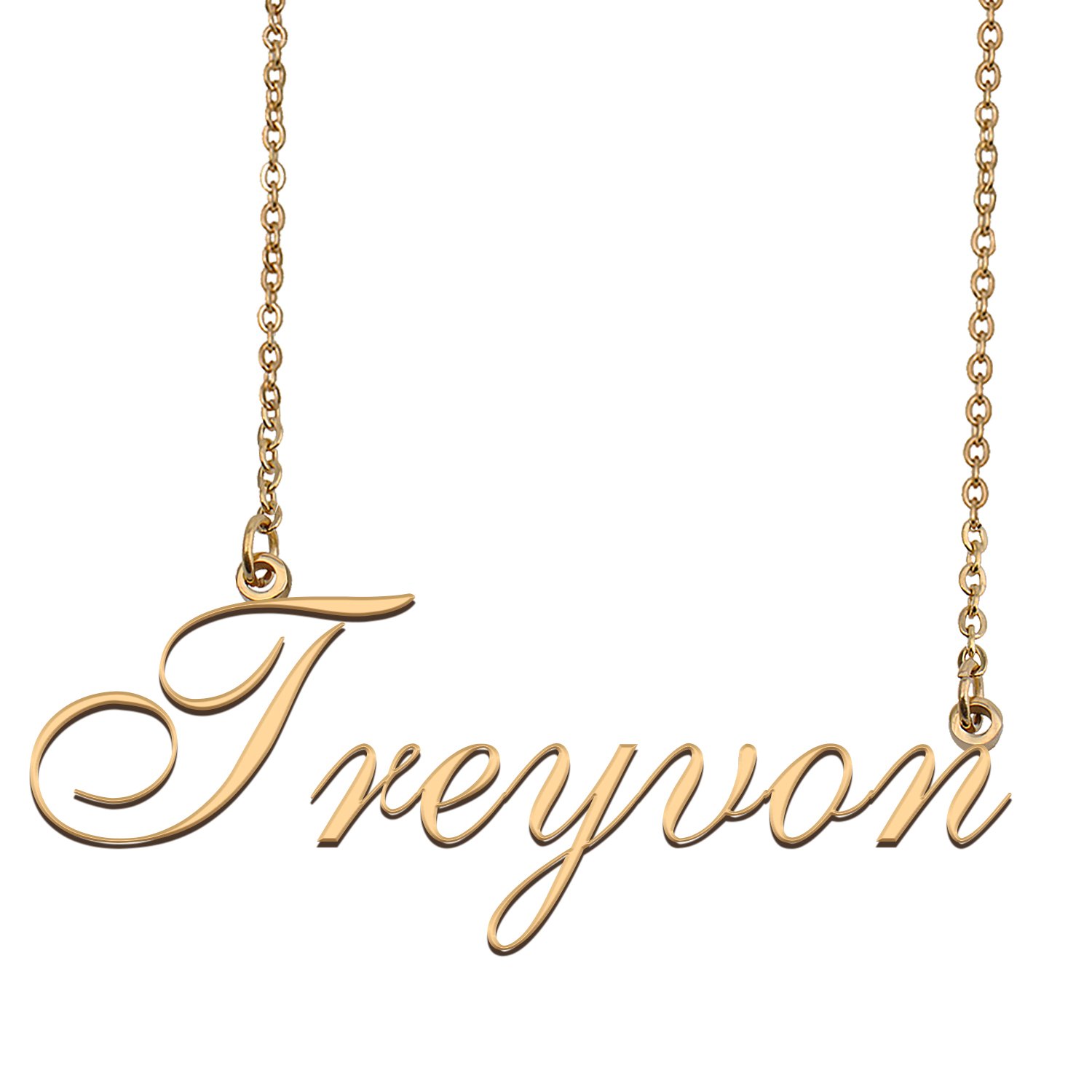 Custom Personalized Name Necklace in Golden Silver for Women Treyvon