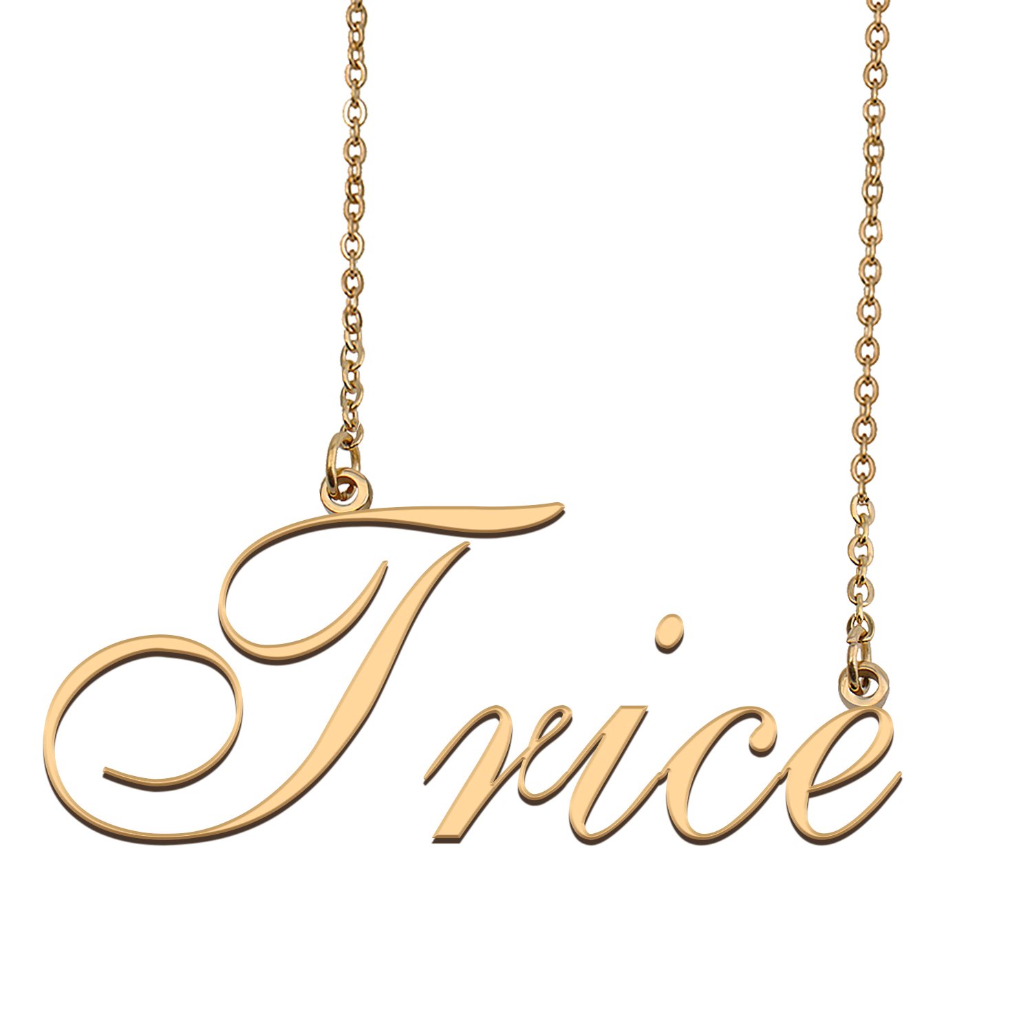 Custom Personalized Name Necklace in Golden Silver for Women Trice