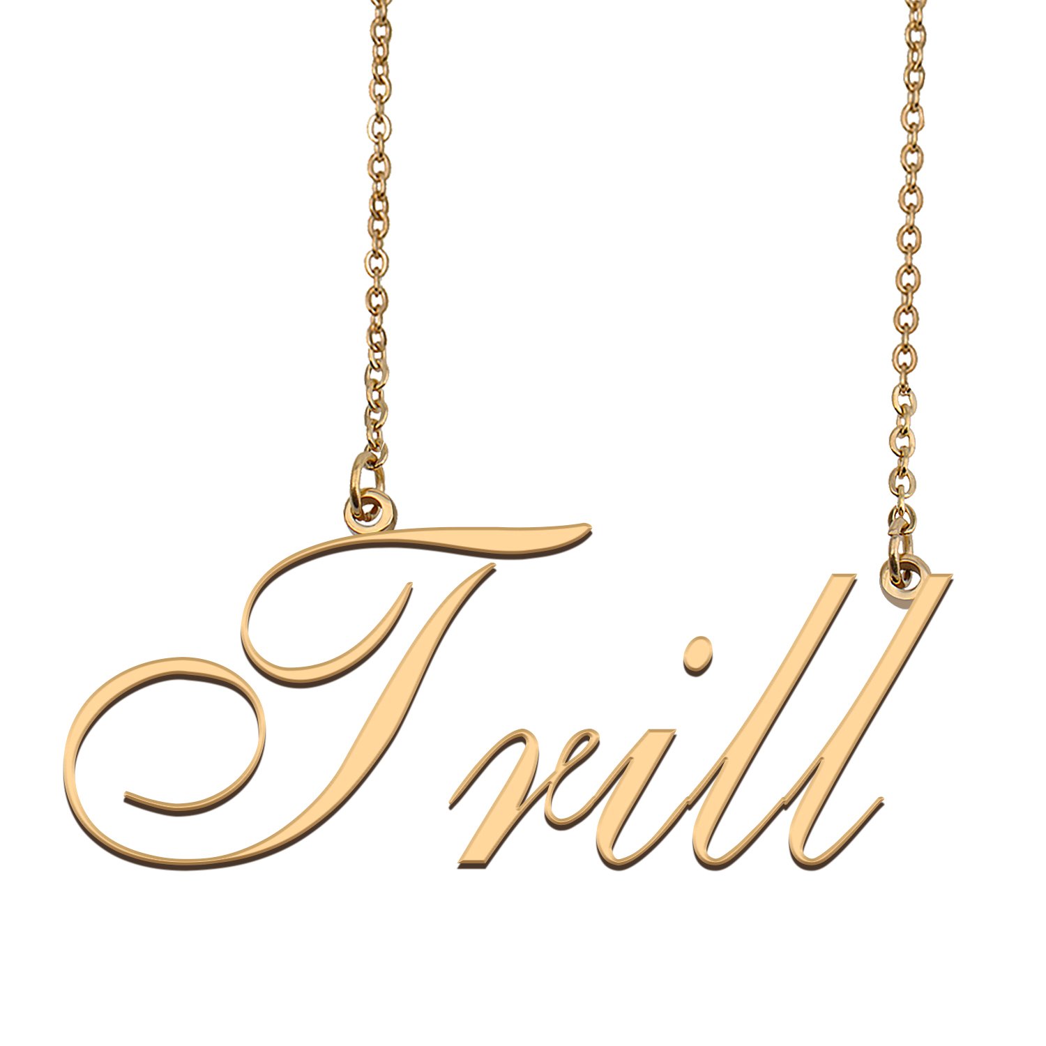 Custom Personalized Name Necklace in Golden Silver for Women Trill
