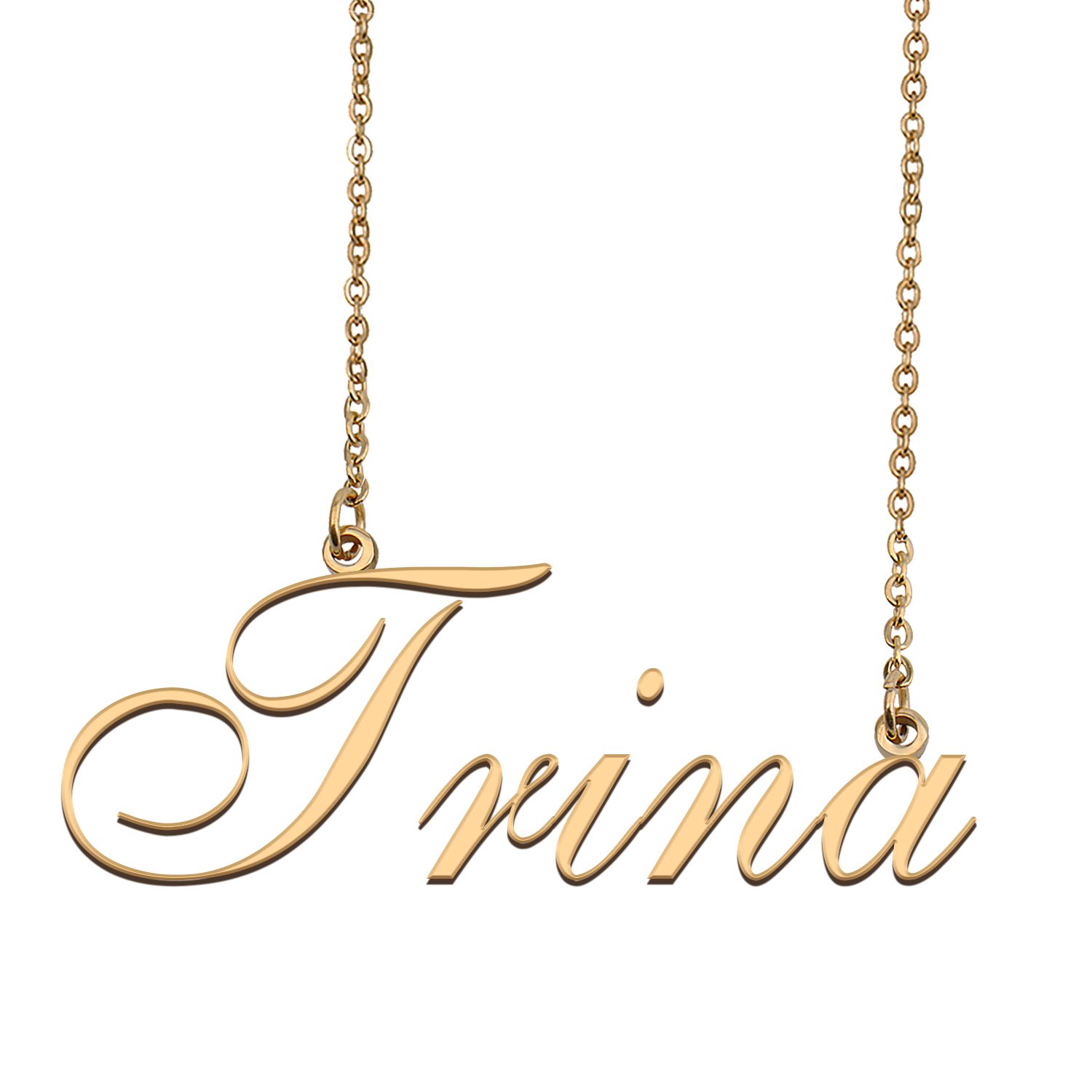 Custom Personalized Name Necklace in Golden Silver for Women Trina