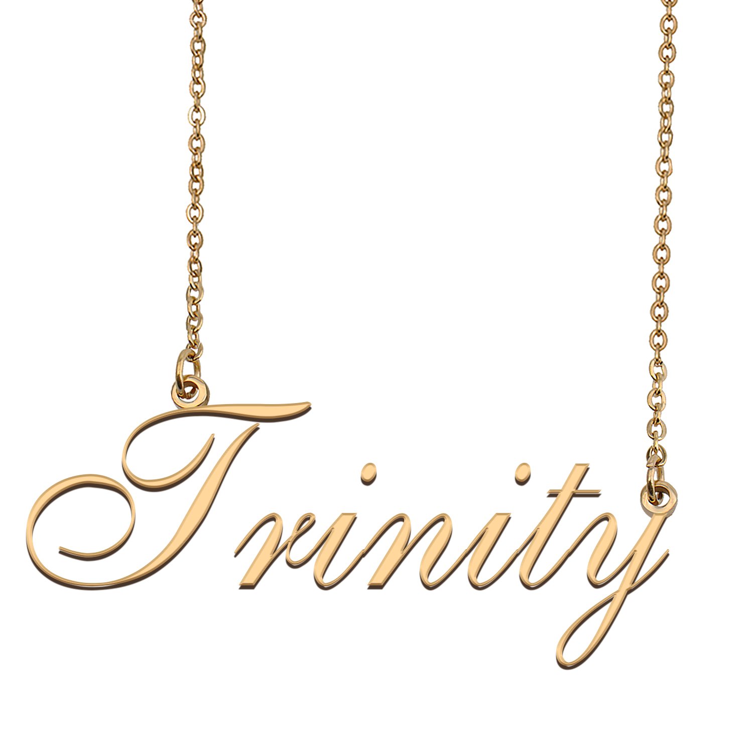 Custom Personalized Name Necklace in Golden Silver for Women Trinity