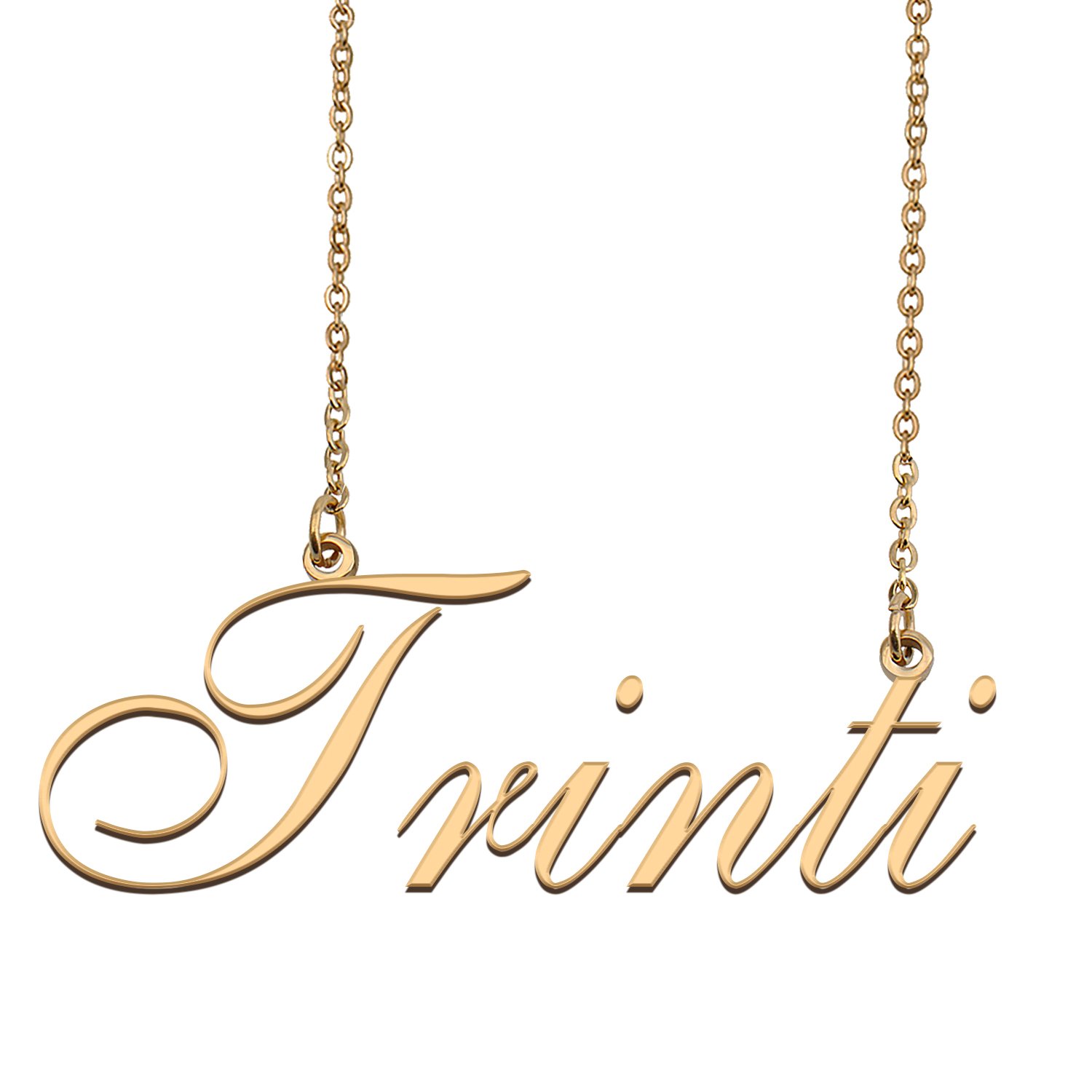 Custom Personalized Name Necklace in Golden Silver for Women Trinti