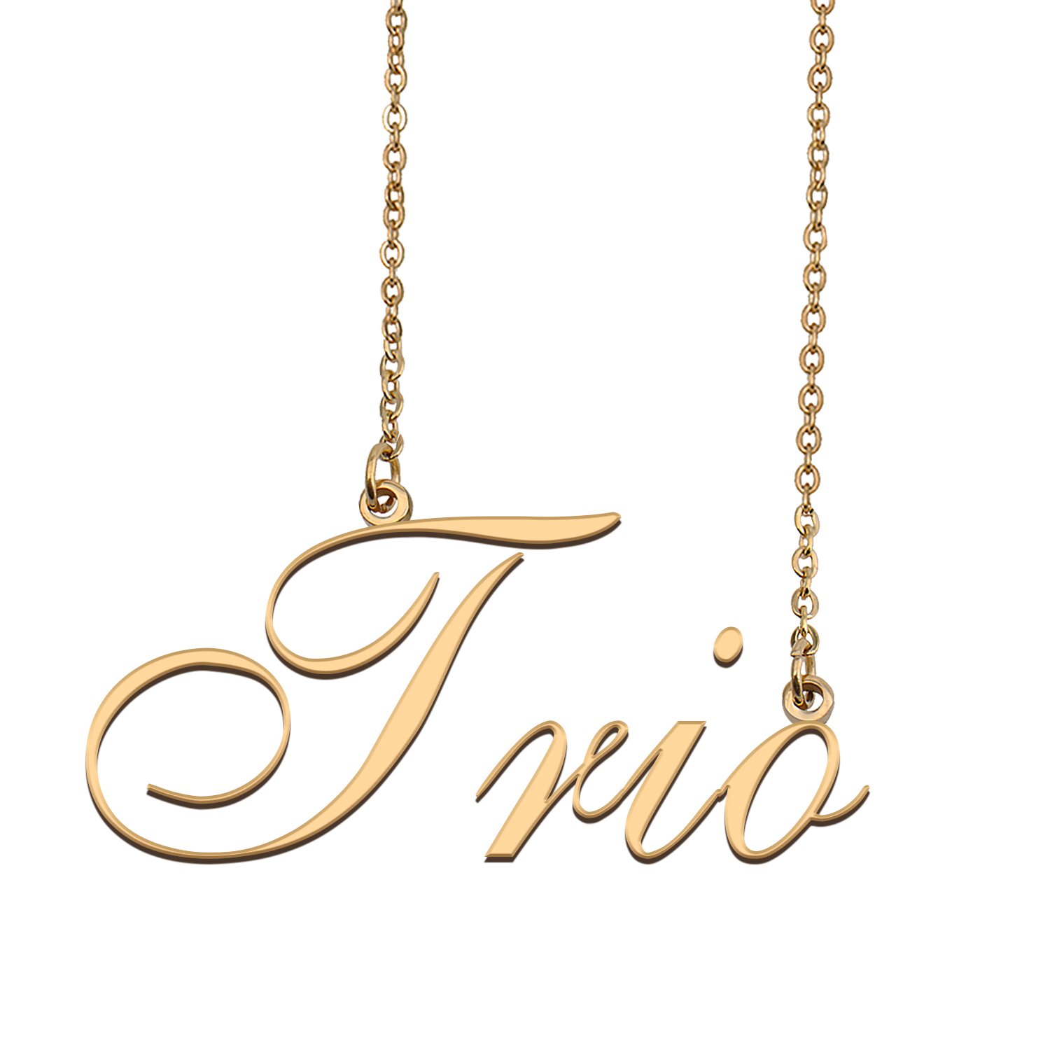 Custom Personalized Name Necklace in Golden Silver for Women Trio