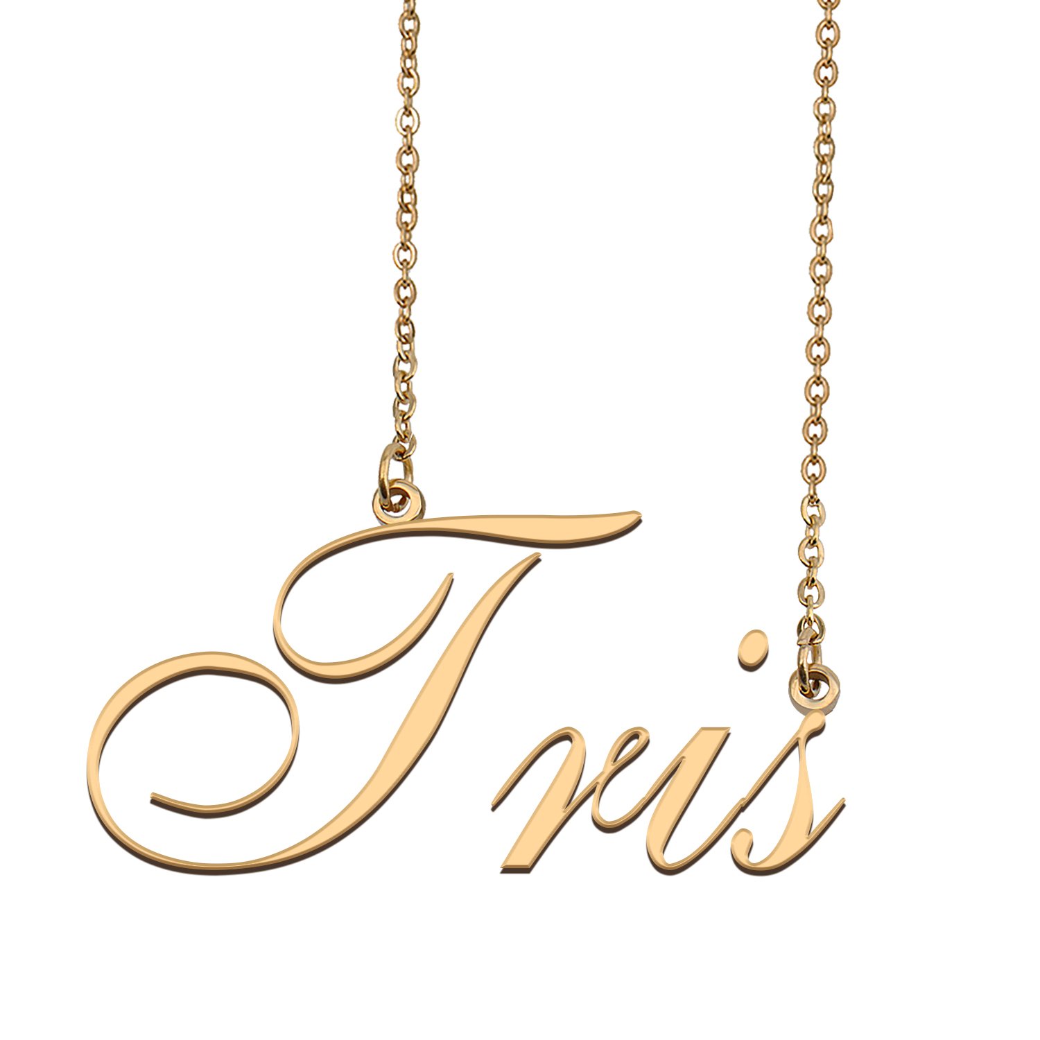 Custom Personalized Name Necklace in Golden Silver for Women Tris