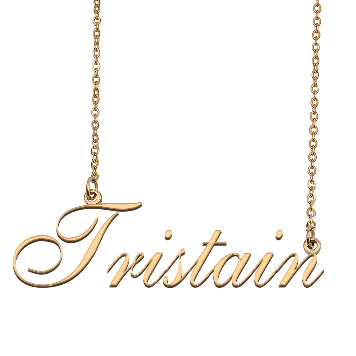 Custom Personalized Name Necklace in Golden Silver for Women Tristain