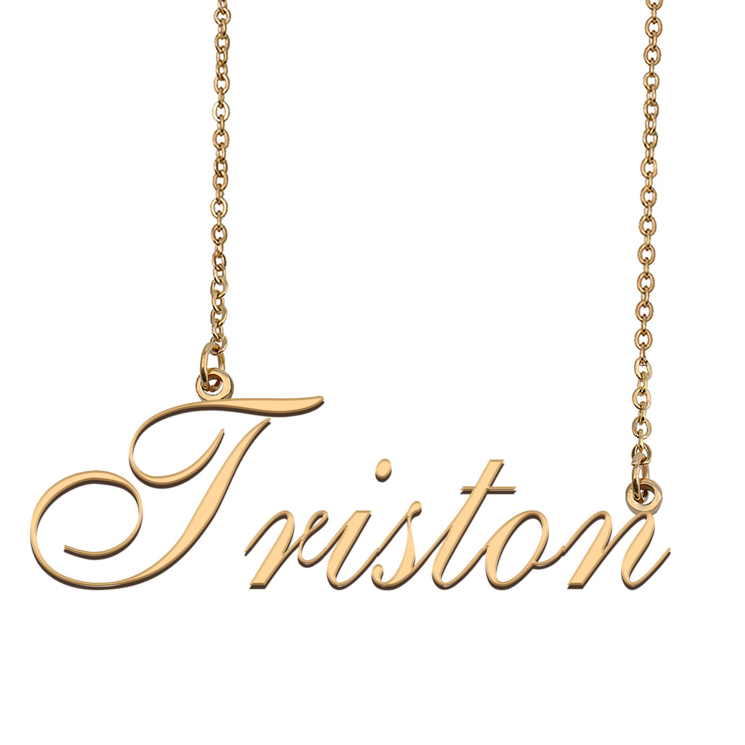 Custom Personalized Name Necklace in Golden Silver for Women Triston