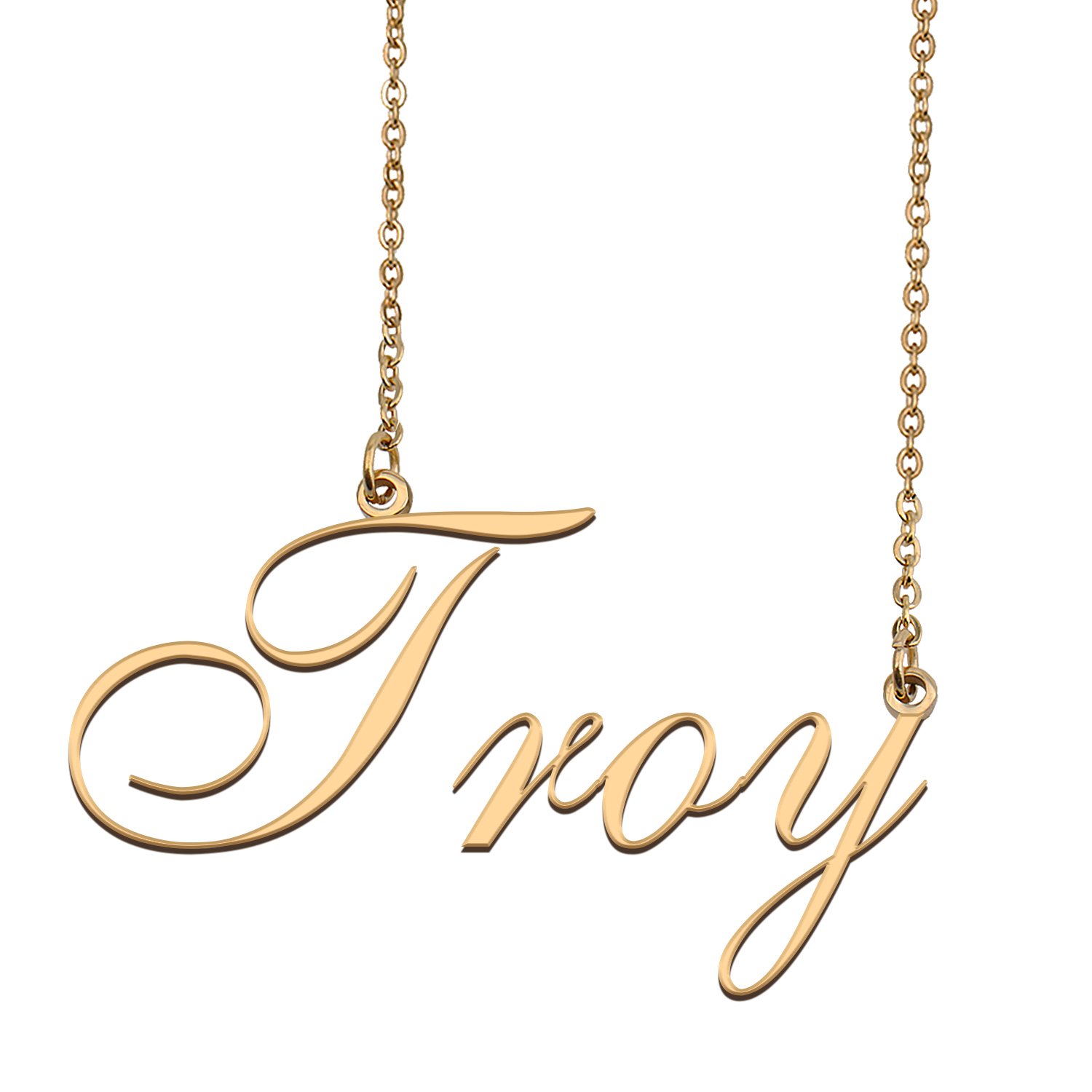 Custom Personalized Name Necklace in Golden Silver for Women Troy