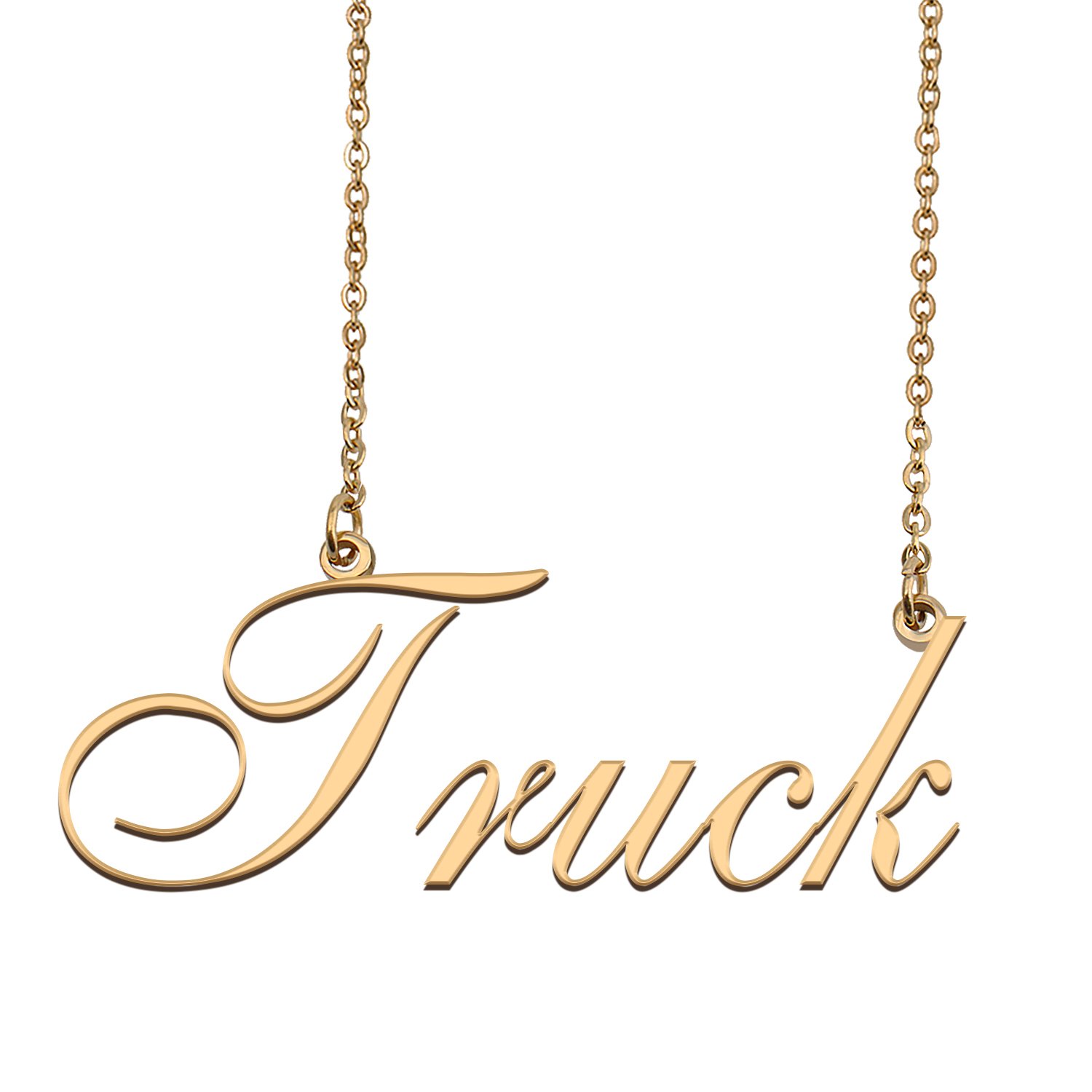 Custom Personalized Name Necklace in Golden Silver for Women Truck