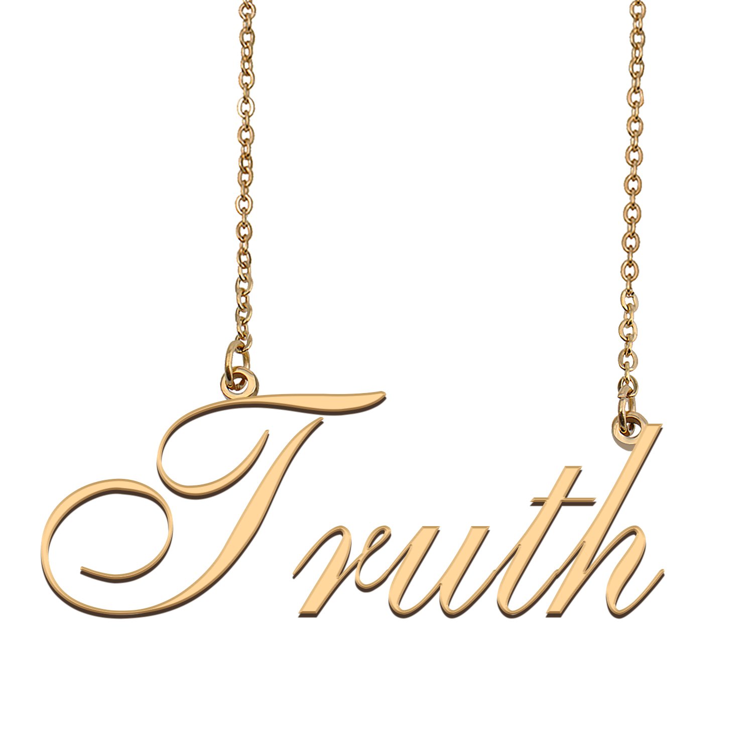 Custom Personalized Name Necklace in Golden Silver for Women Truth
