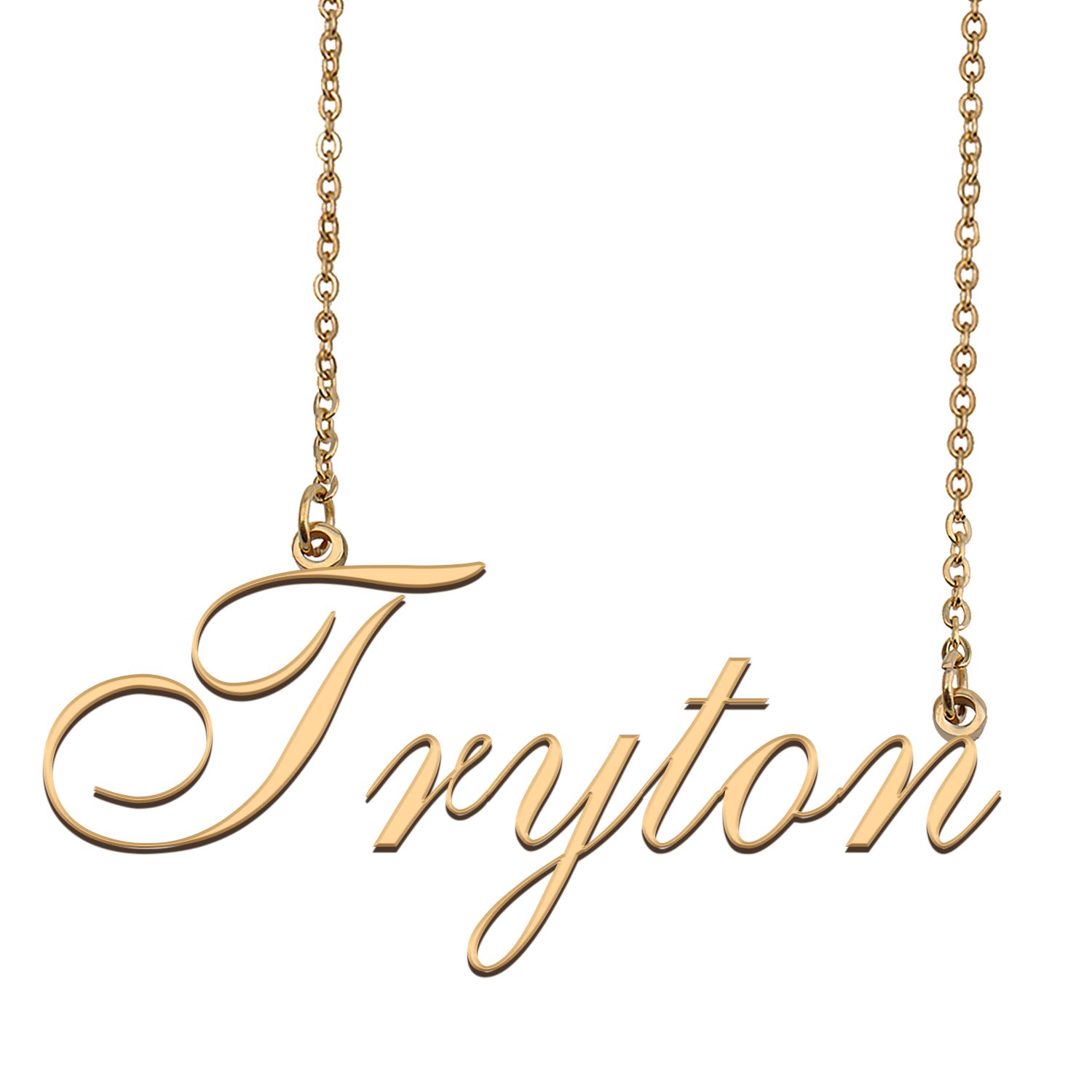 Custom Personalized Name Necklace in Golden Silver for Women Tryton