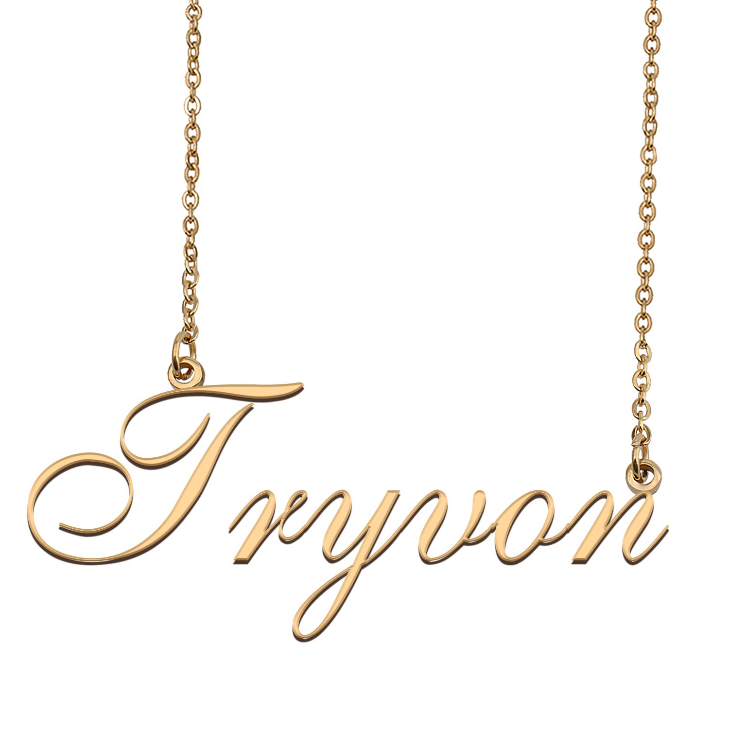 Custom Personalized Name Necklace in Golden Silver for Women Tryvon