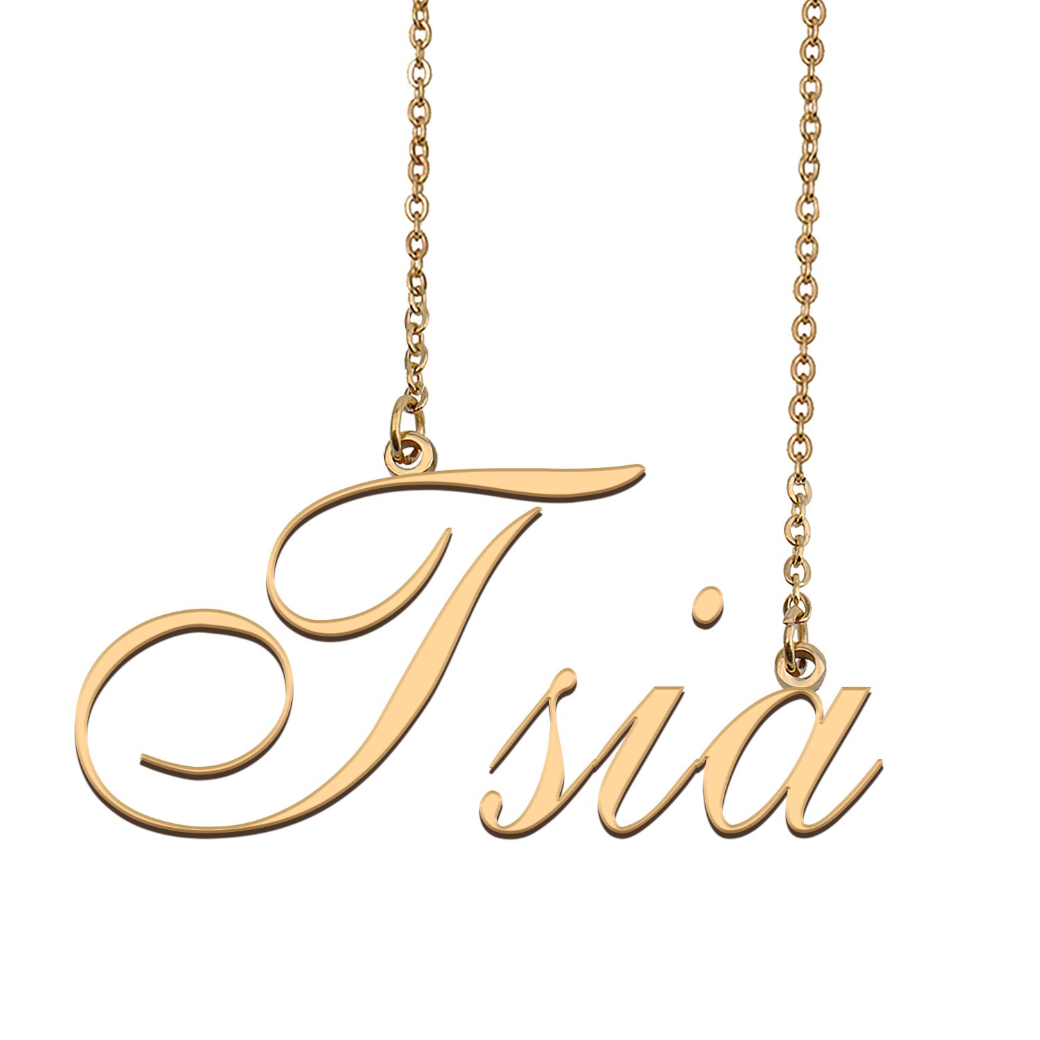 Custom Personalized Name Necklace in Golden Silver for Women Tsia