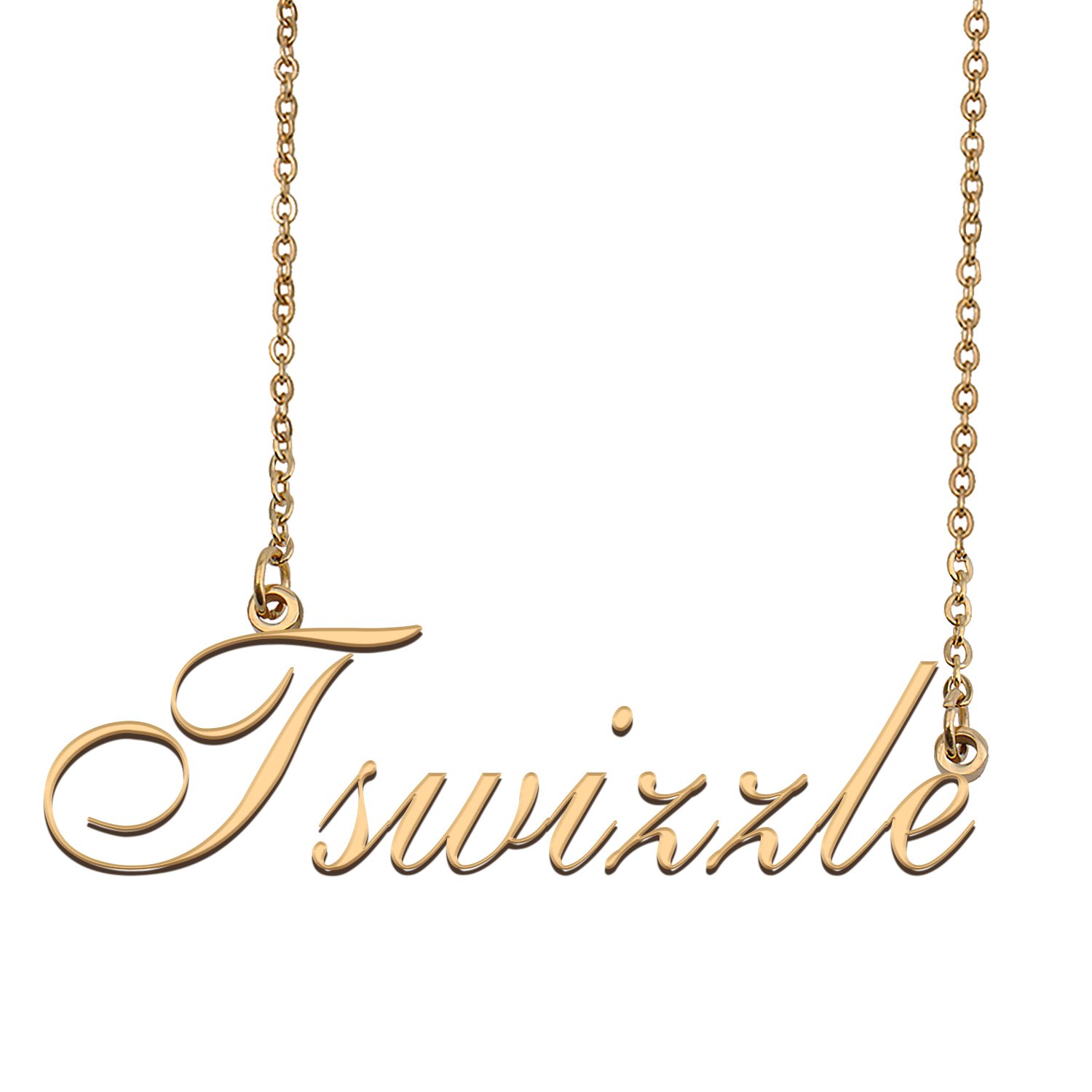 Custom Personalized Name Necklace in Golden Silver for Women Tswizzle