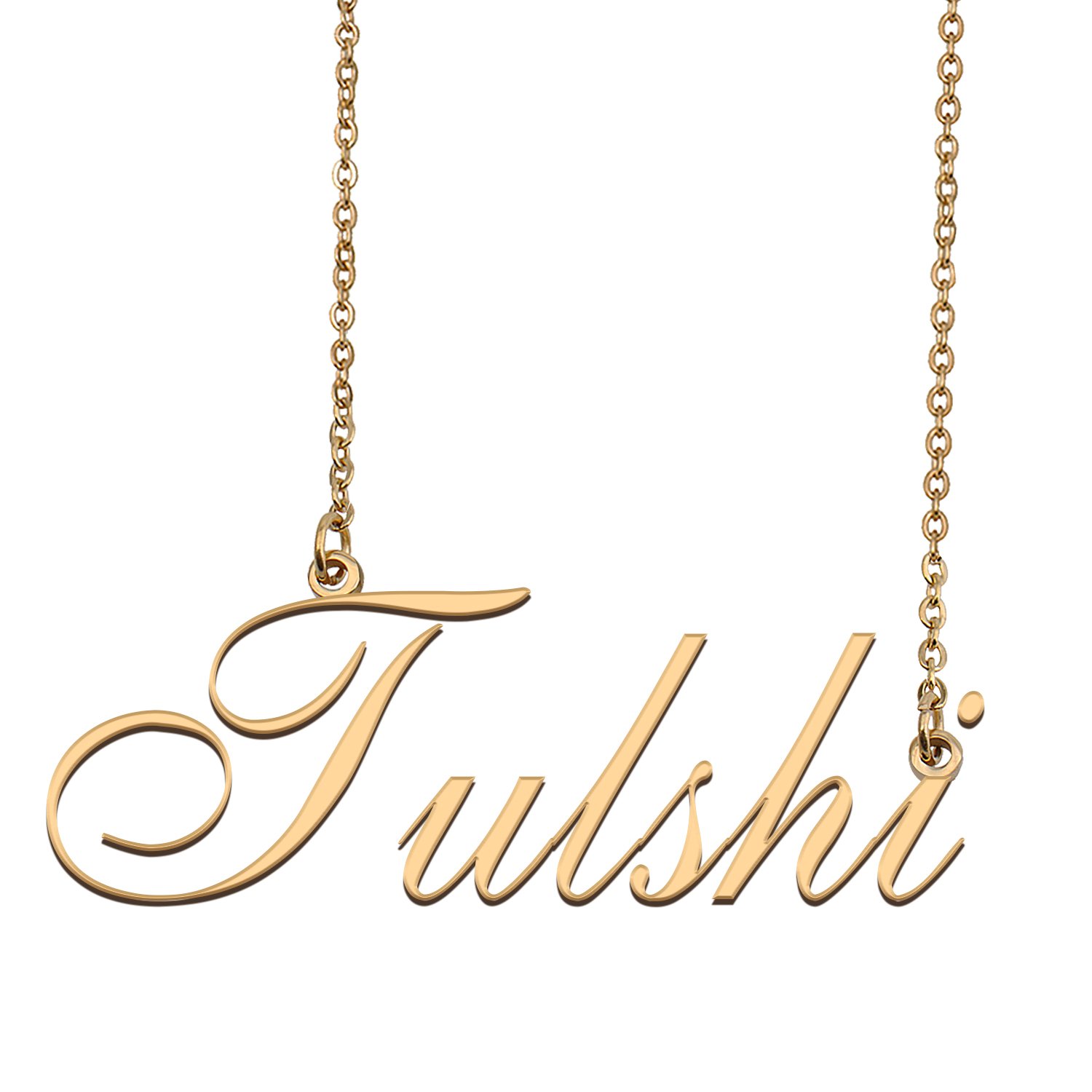 Custom Personalized Name Necklace in Golden Silver for Women Tulshi