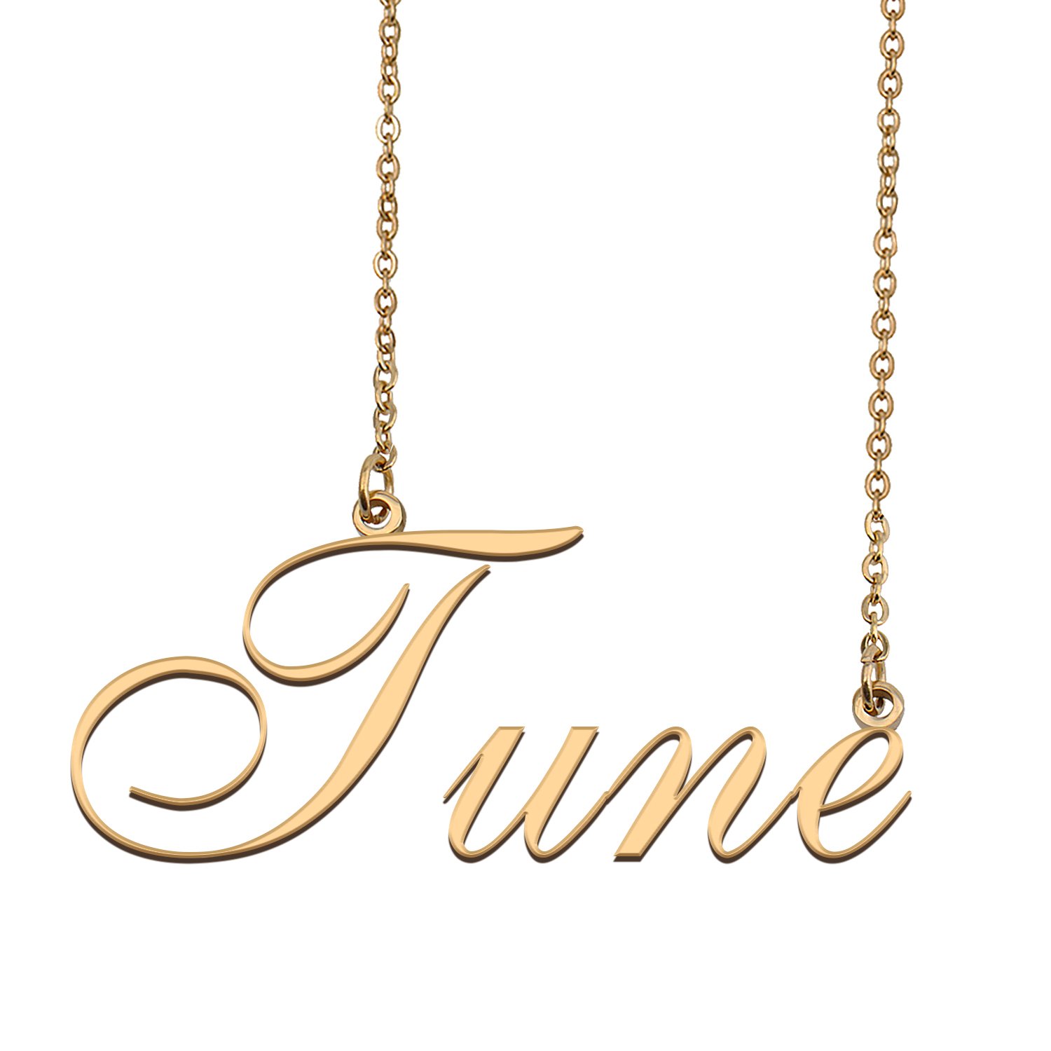 Custom Personalized Name Necklace in Golden Silver for Women Tune