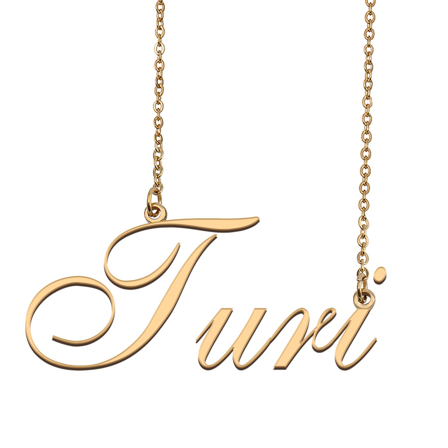 Custom Personalized Name Necklace in Golden Silver for Women Turi