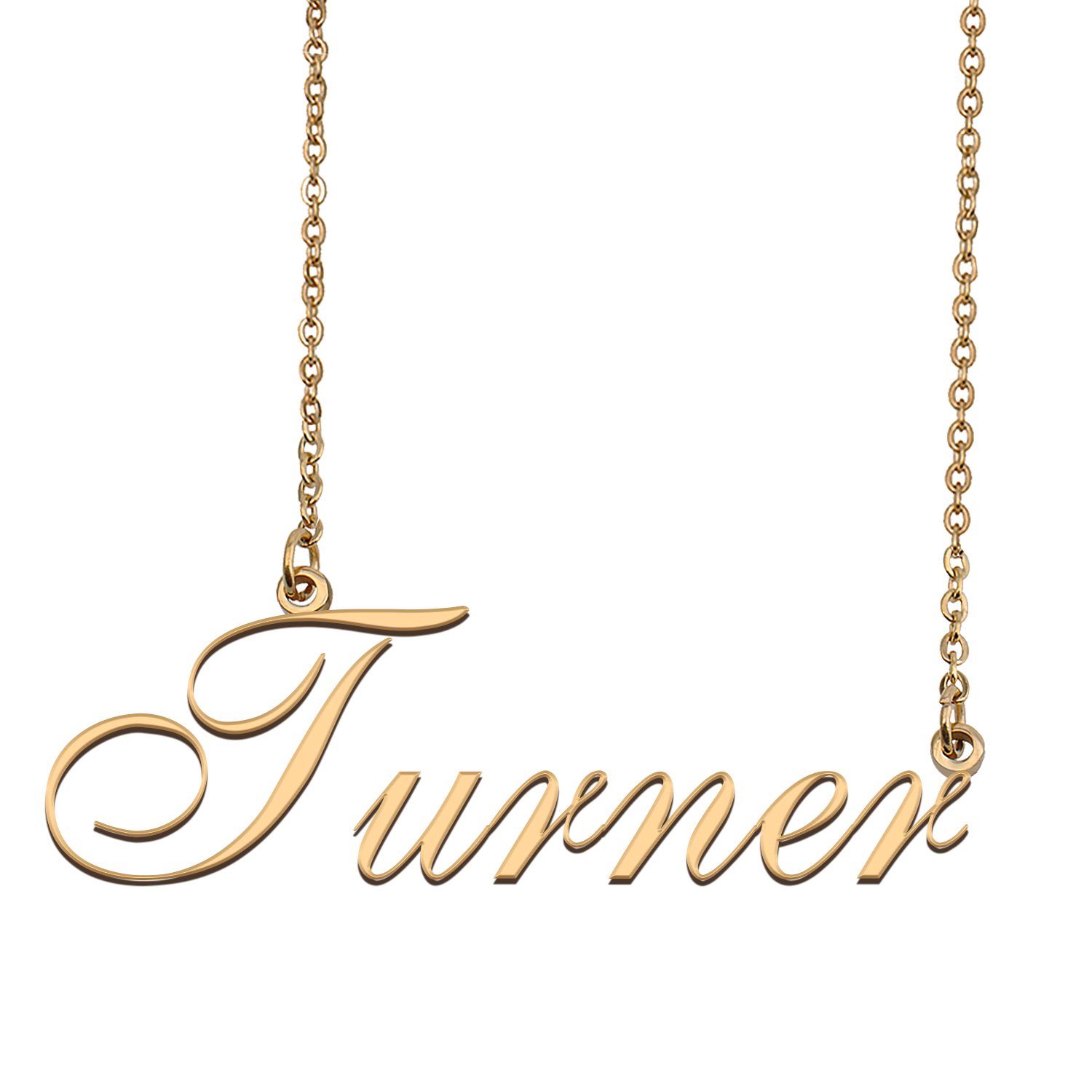 Custom Personalized Name Necklace in Golden Silver for Women Turner