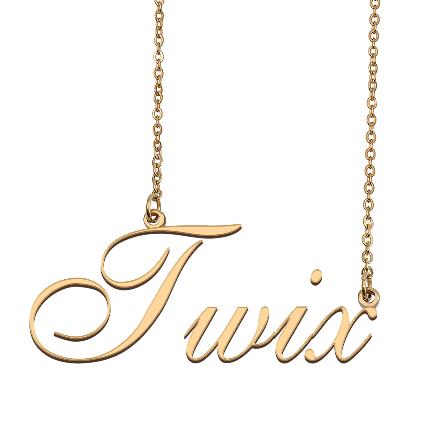 Custom Personalized Name Necklace in Golden Silver for Women Twix