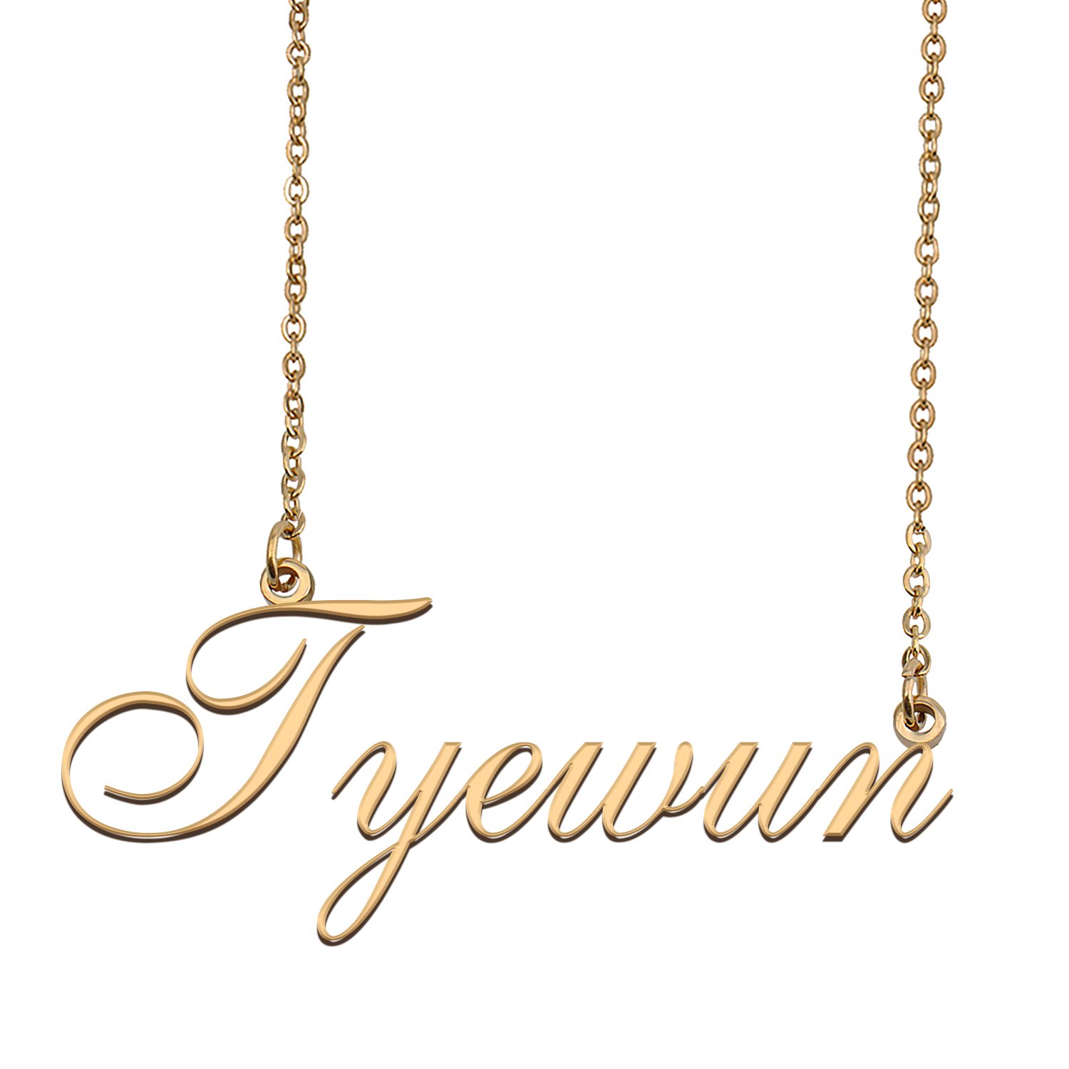 Custom Personalized Name Necklace in Golden Silver for Women Tyewun