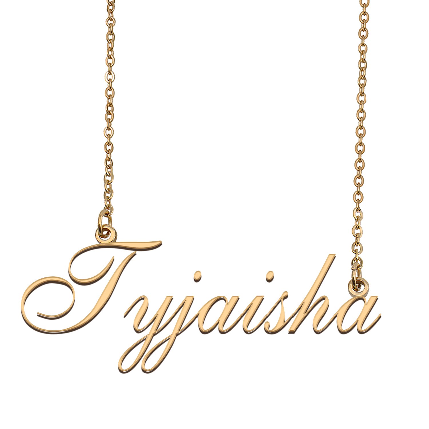 Custom Personalized Name Necklace in Golden Silver for Women Tyjaisha